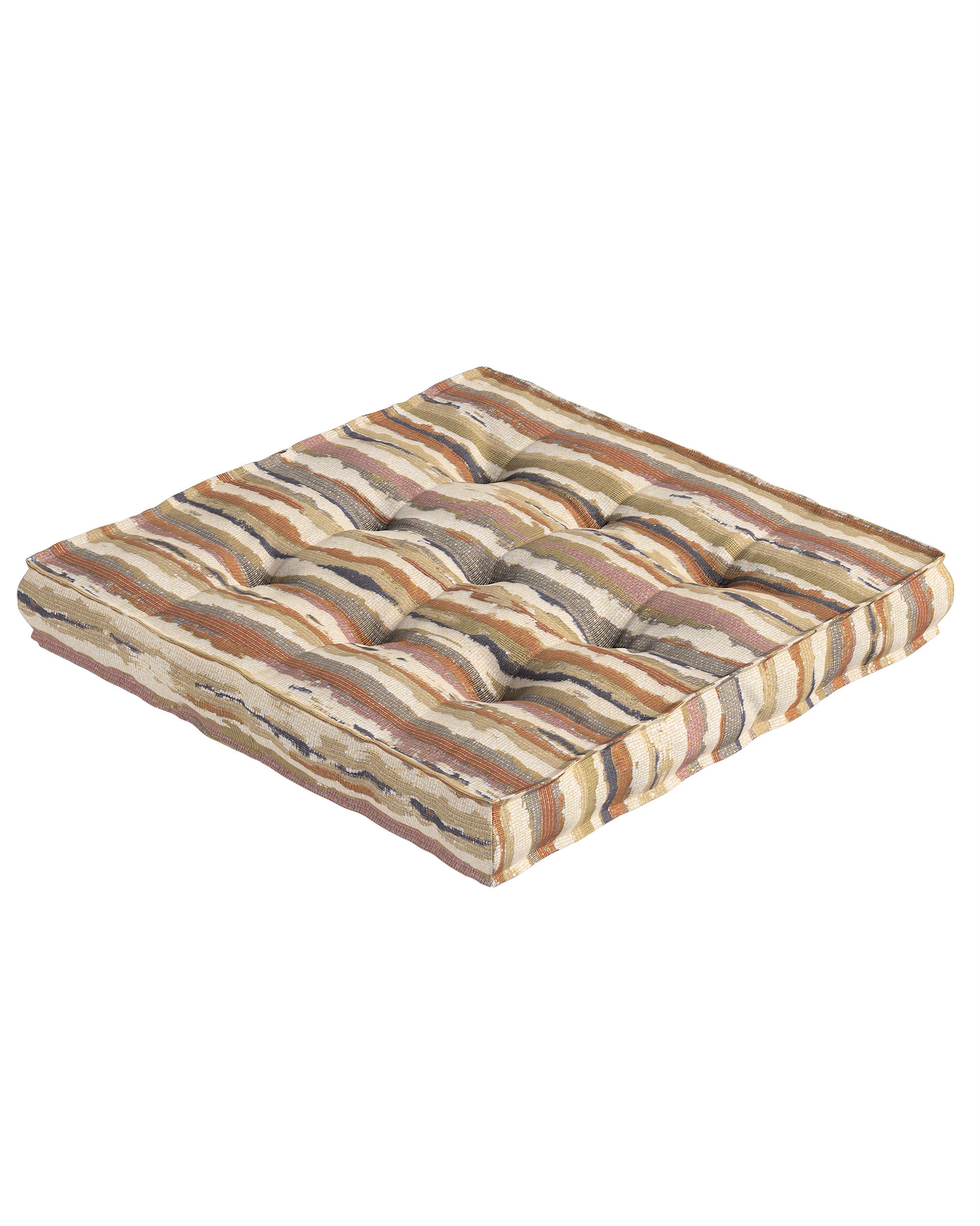 Sitzkissen Jacob mit Handgriff Farbe beige Stoff strukturiert, gemustert
