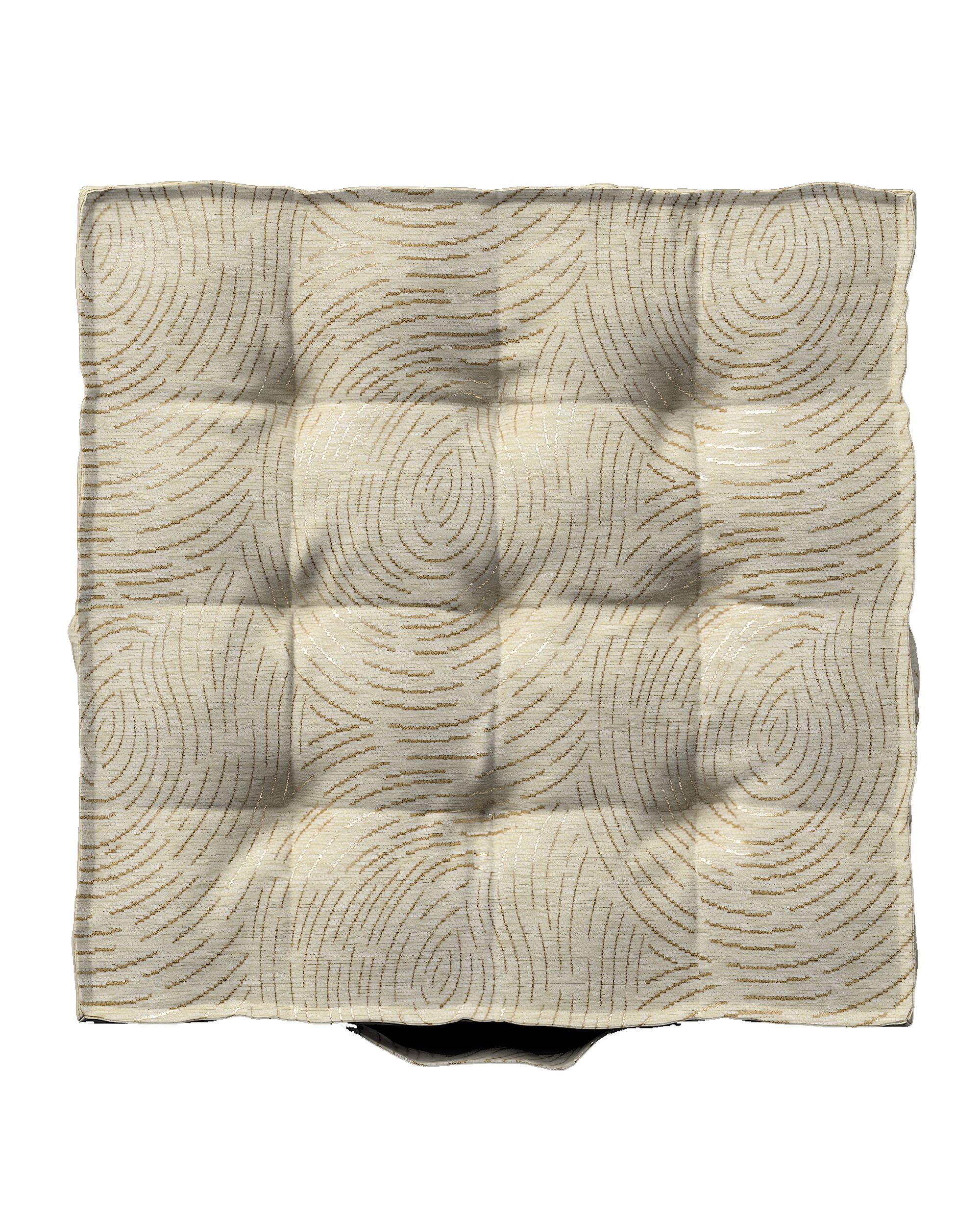 Sitzkissen Jacob mit Handgriff Farbe beige Stoff glänzend, strukturiert, gemustert