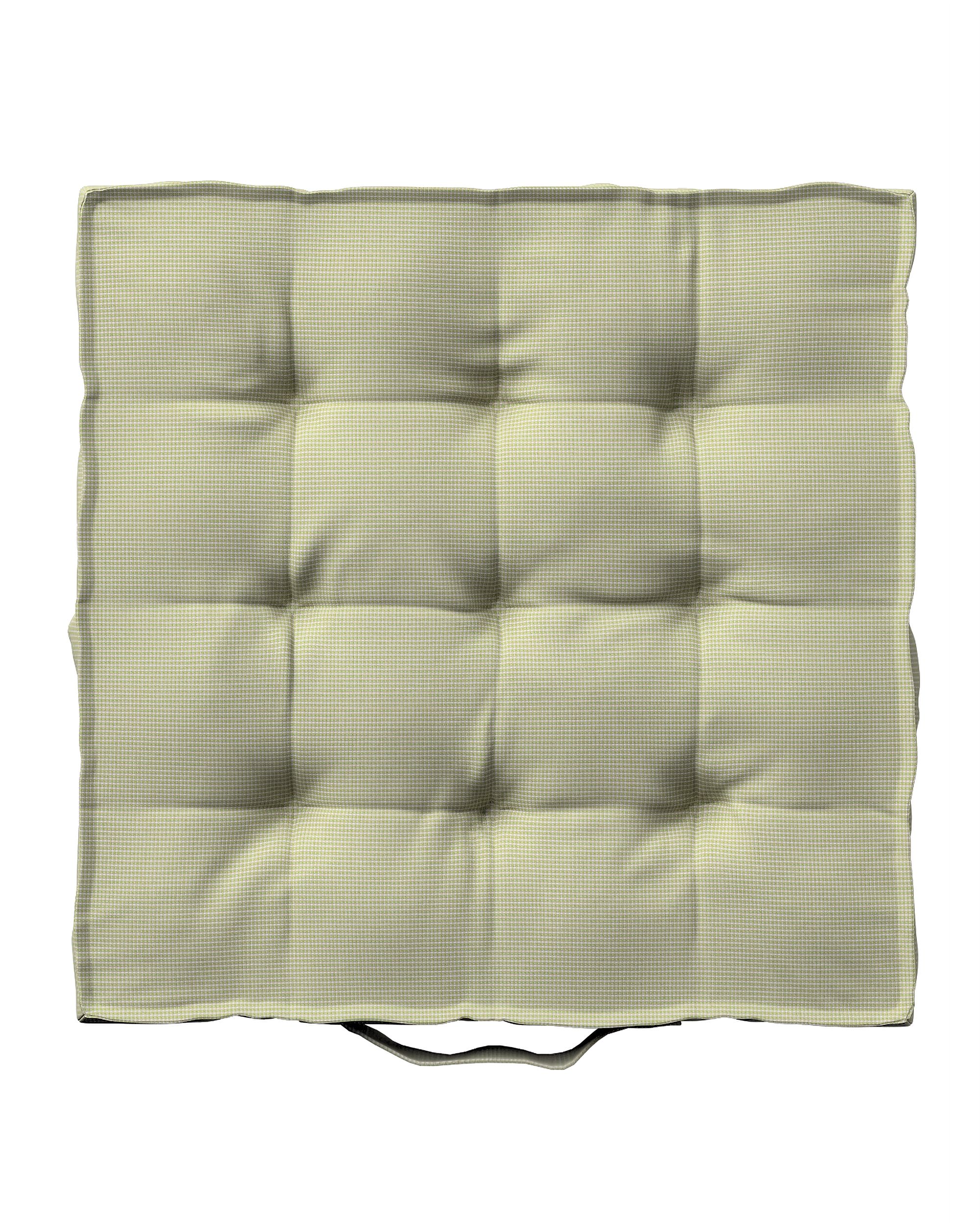 Sitzkissen Jacob mit Handgriff Farbe grün Stoff outdoor, strukturiert