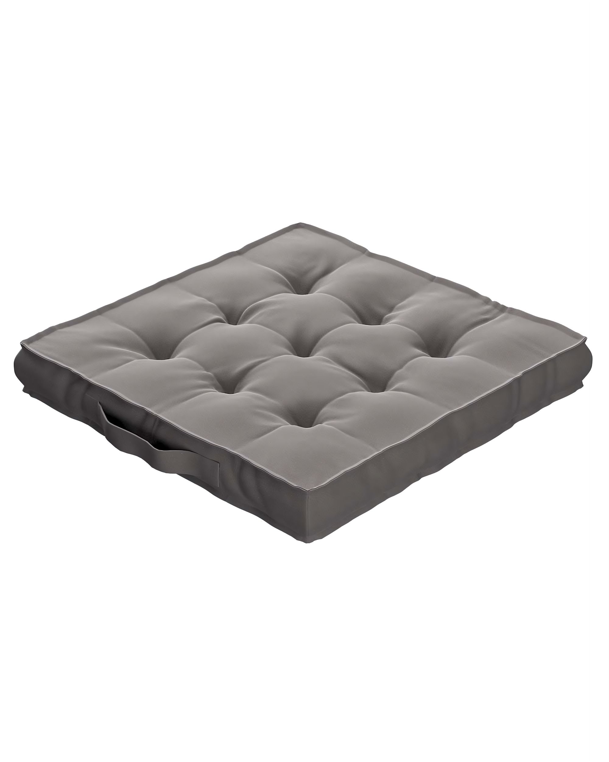 Sitzkissen Jacob mit Handgriff Farbe grau Stoff glänzend, samt