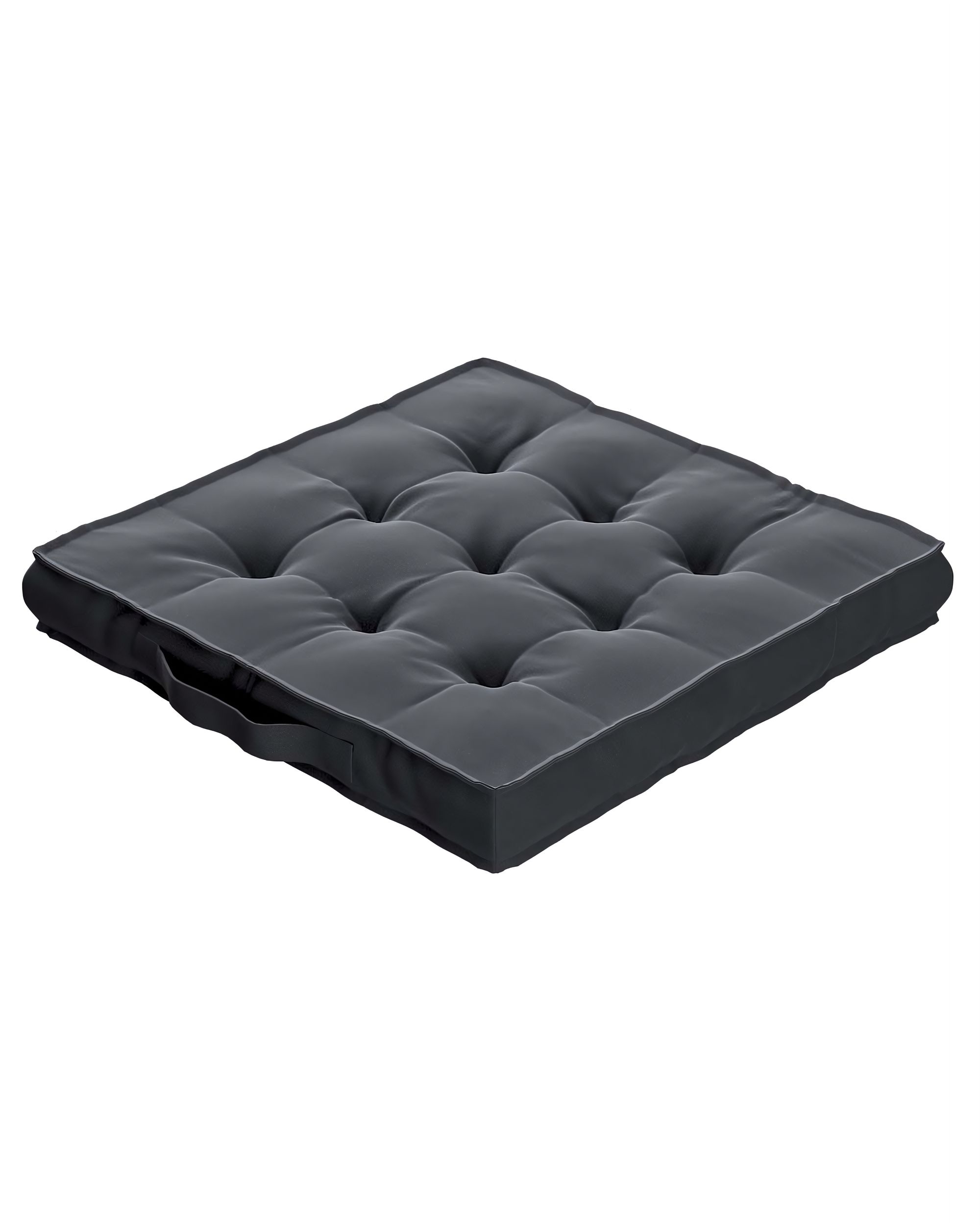 Sitzkissen Jacob mit Handgriff Farbe grau Stoff glänzend, samt