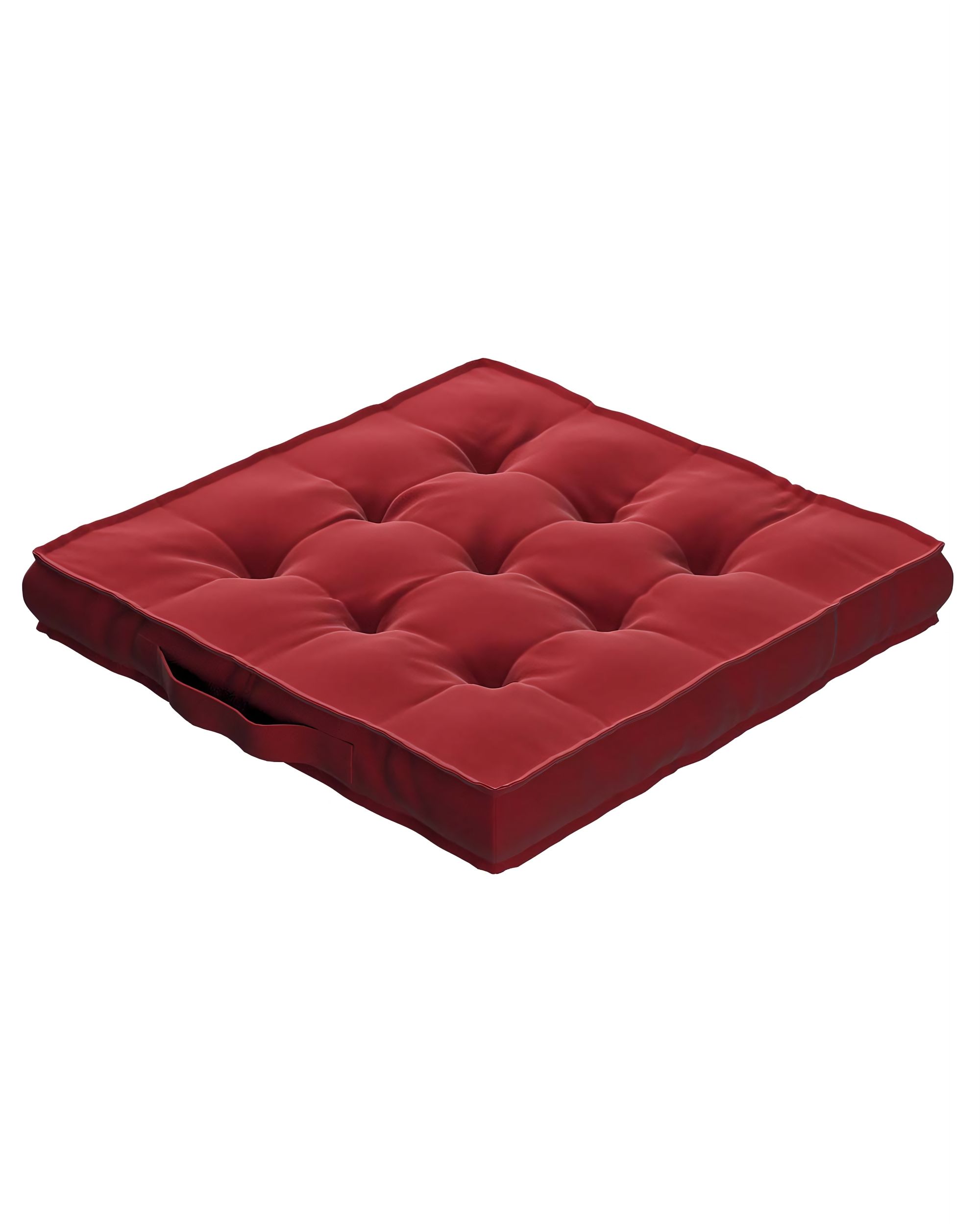 Sitzkissen Jacob mit Handgriff Farbe rot Stoff glänzend, samt