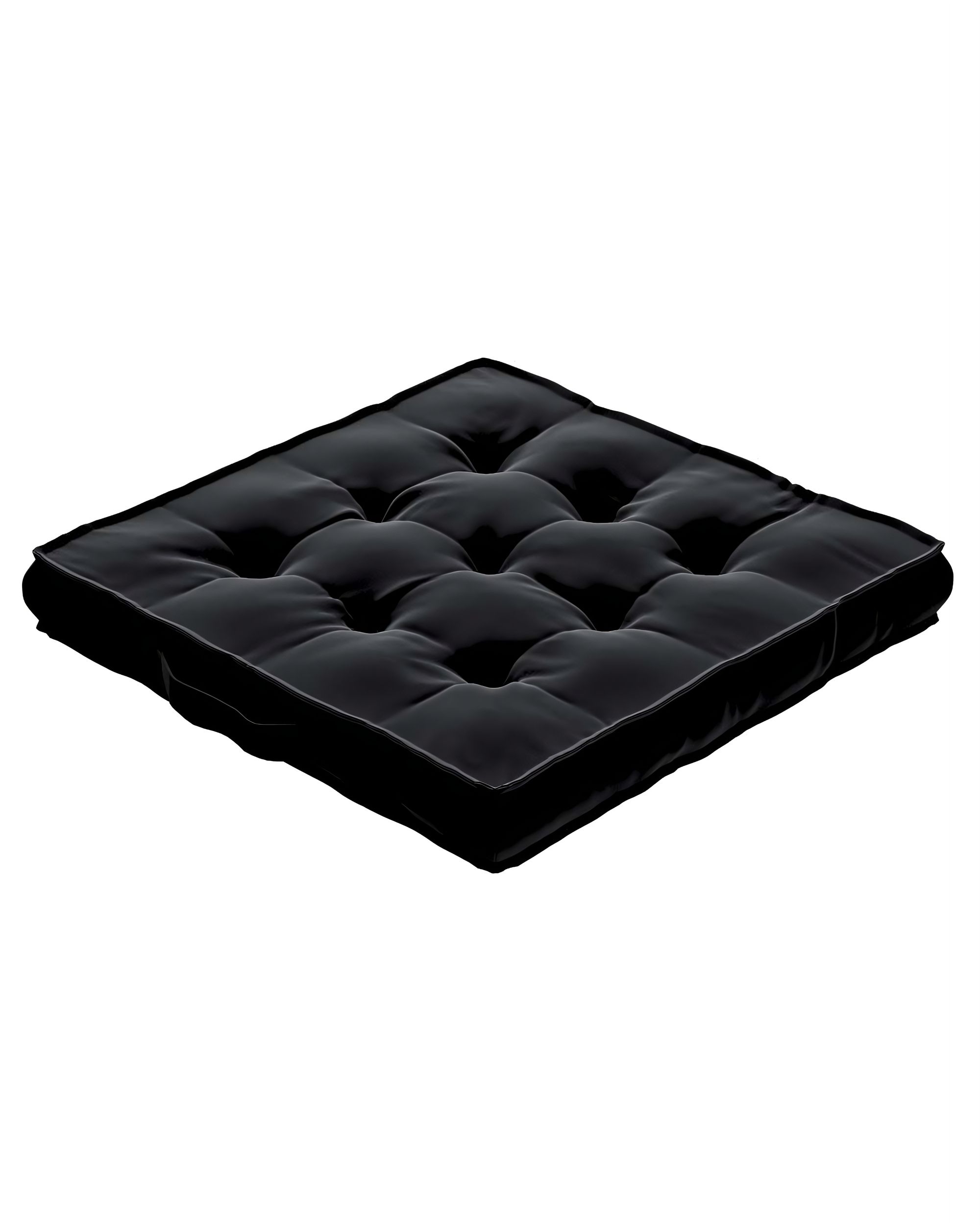 Sitzkissen Jacob mit Handgriff Farbe schwarz Stoff glänzend, samt