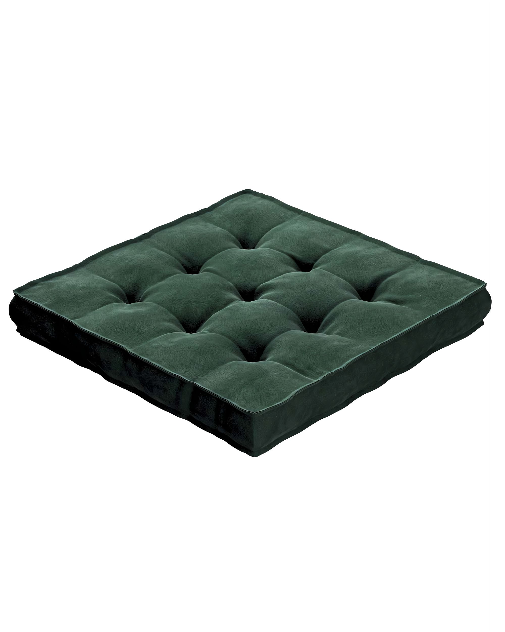 Sitzkissen Jacob mit Handgriff Farbe grün Stoff glänzend, samt