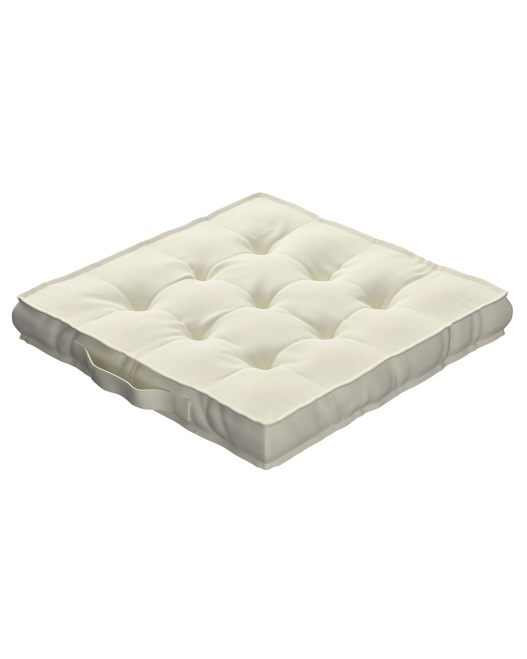 Sitzkissen Jacob mit Handgriff Farbe creme Stoff glänzend, samt