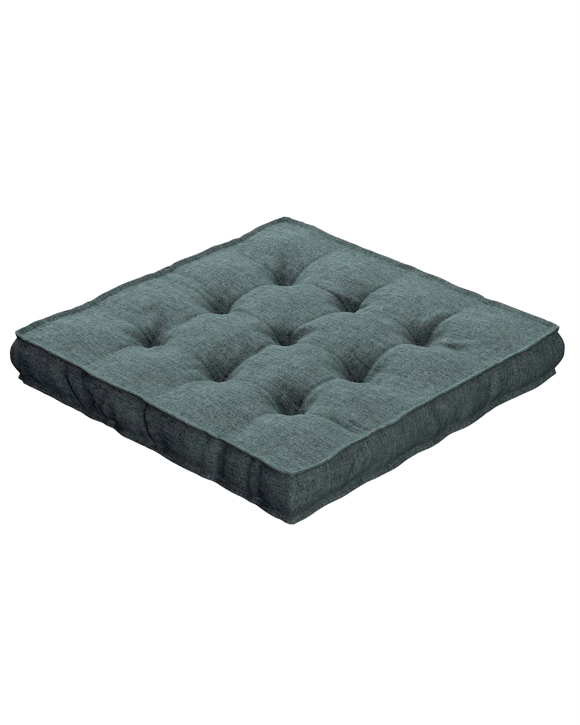 Sitzkissen Jacob mit Handgriff Farbe blau Stoff strukturiert