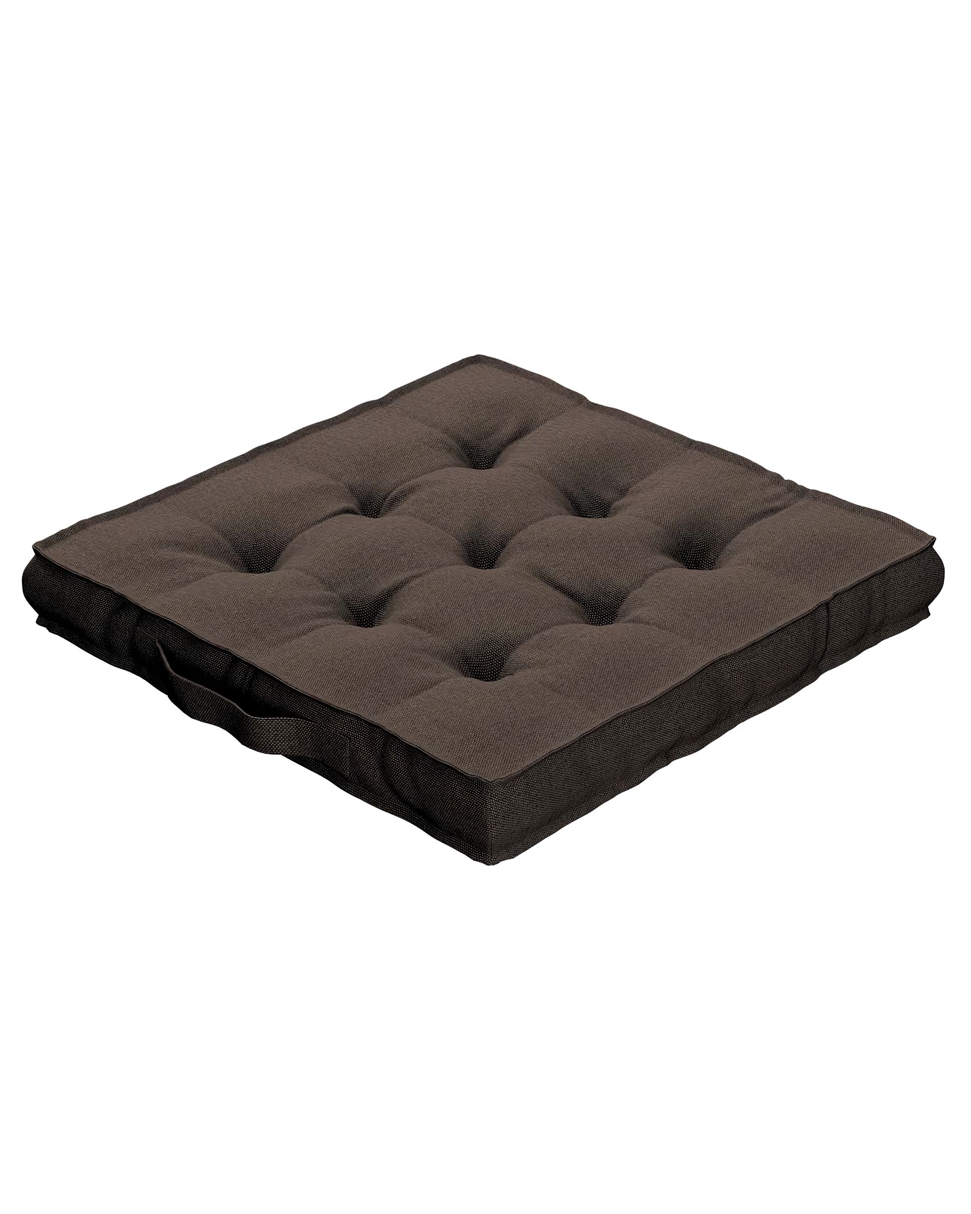 Sitzkissen Jacob mit Handgriff Farbe braun Stoff strukturiert