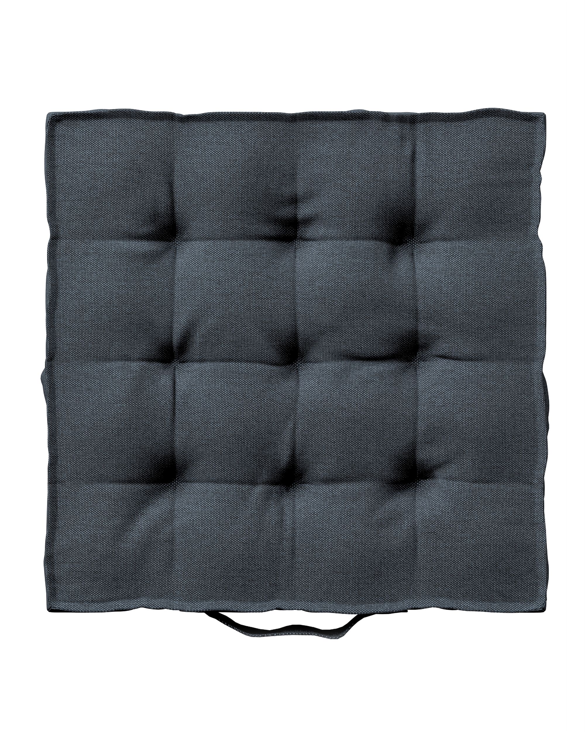 Sitzkissen Jacob mit Handgriff Farbe blau Stoff strukturiert