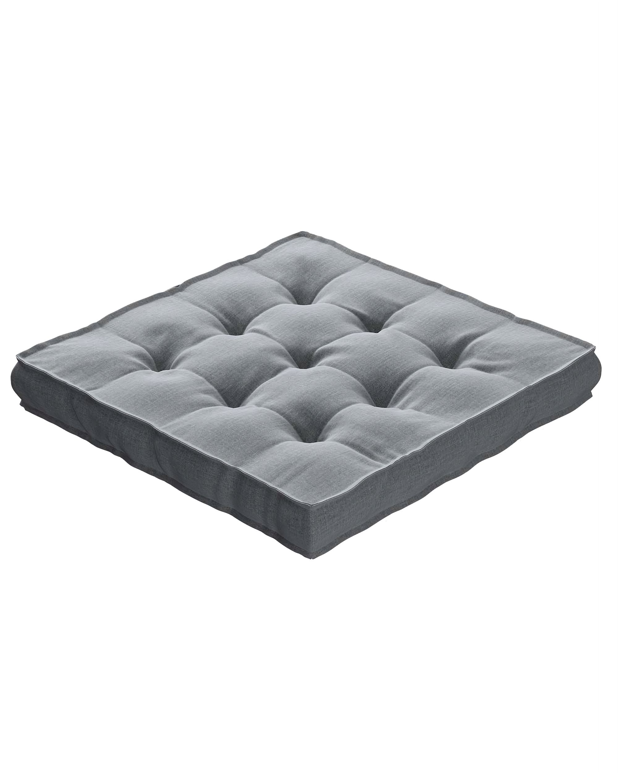 Sitzkissen Jacob mit Handgriff Farbe grau Stoff samt