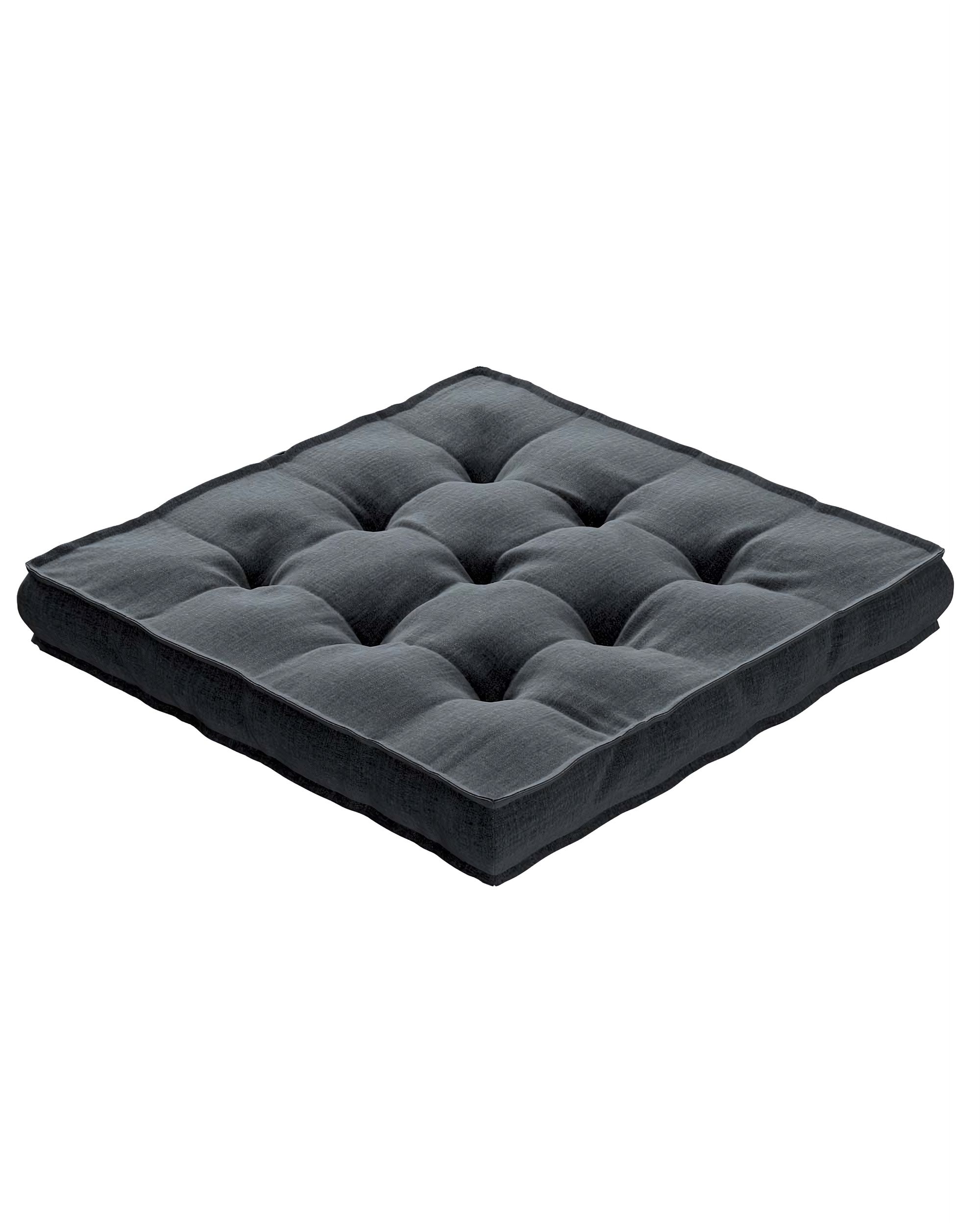 Sitzkissen Jacob mit Handgriff Farbe grau Stoff samt