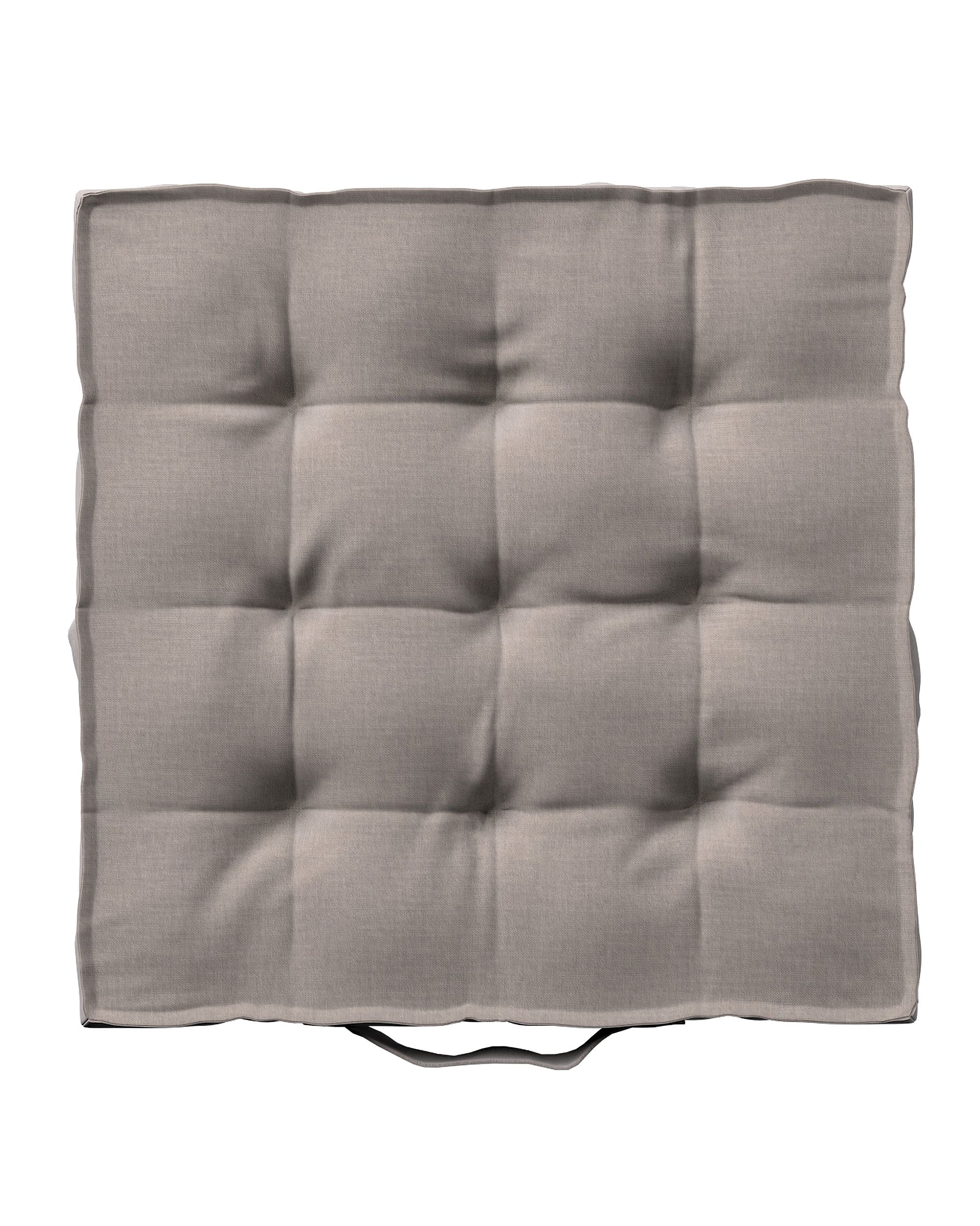 Sitzkissen Jacob mit Handgriff Farbe beige Stoff samt
