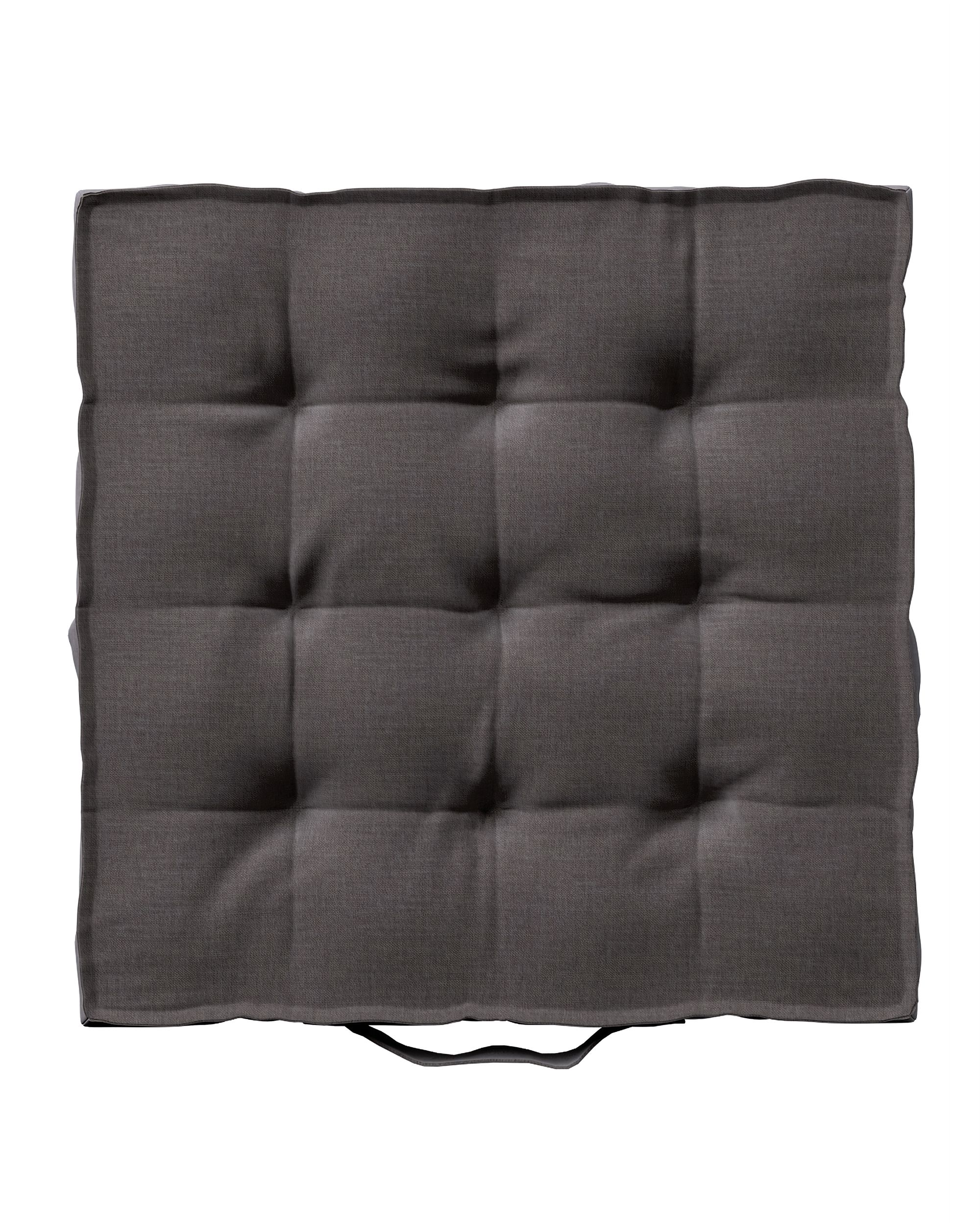 Sitzkissen Jacob mit Handgriff Farbe braun Stoff samt