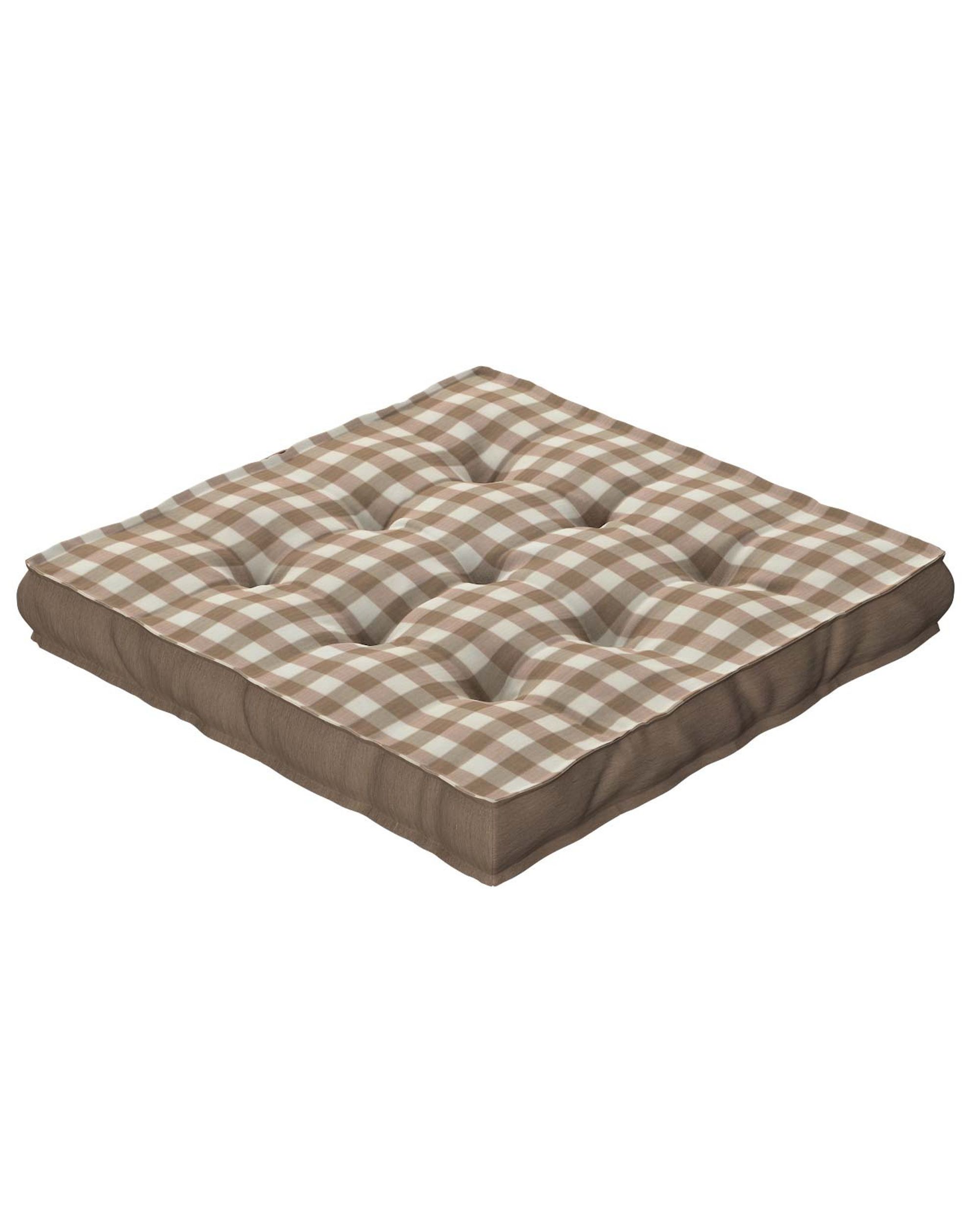 Sitzkissen Jacob mit Handgriff Farbe beige Stoff gemustert