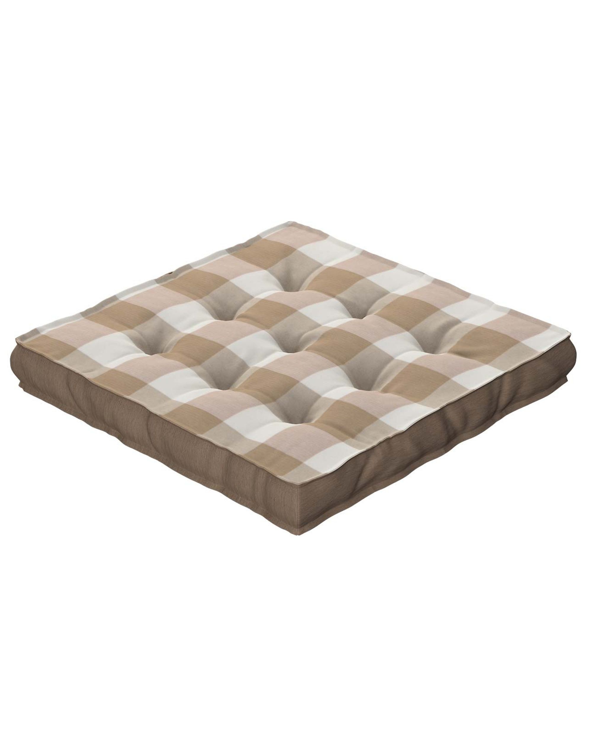 Sitzkissen Jacob mit Handgriff Farbe beige Stoff gemustert