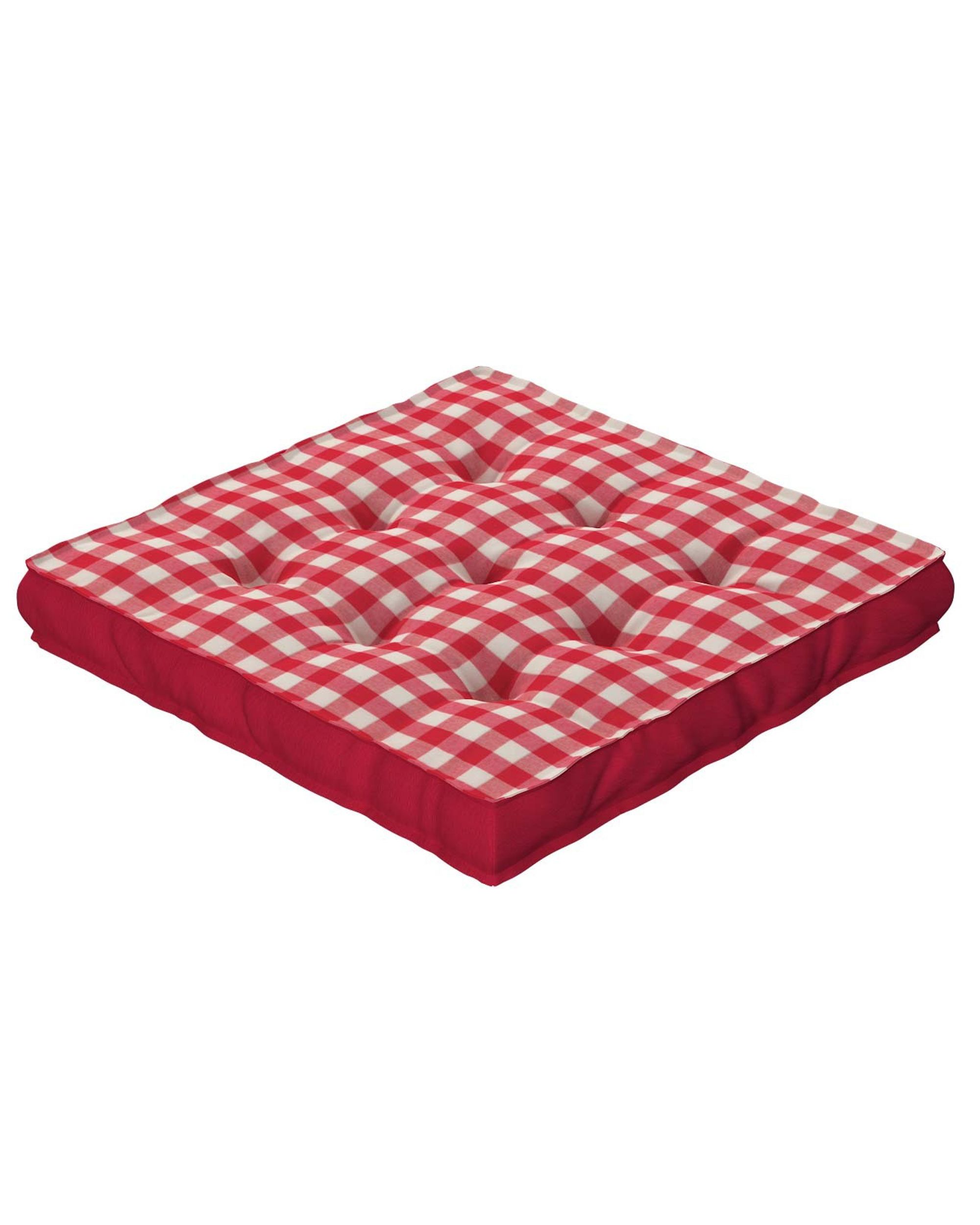 Sitzkissen Jacob mit Handgriff Farbe rot Stoff gemustert