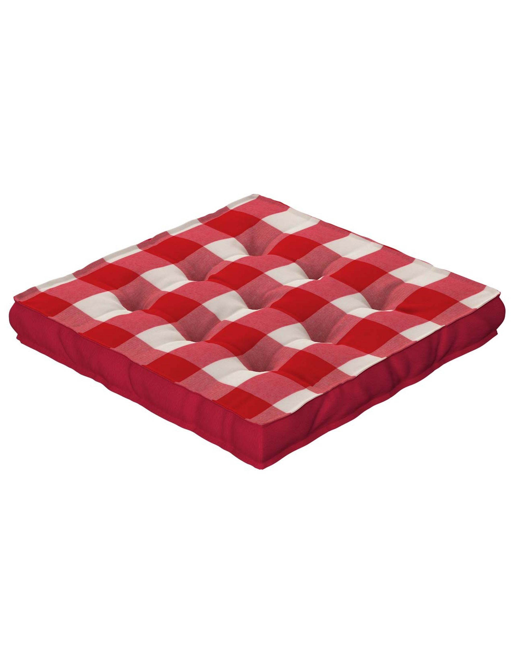 Sitzkissen Jacob mit Handgriff Farbe rot Stoff gemustert
