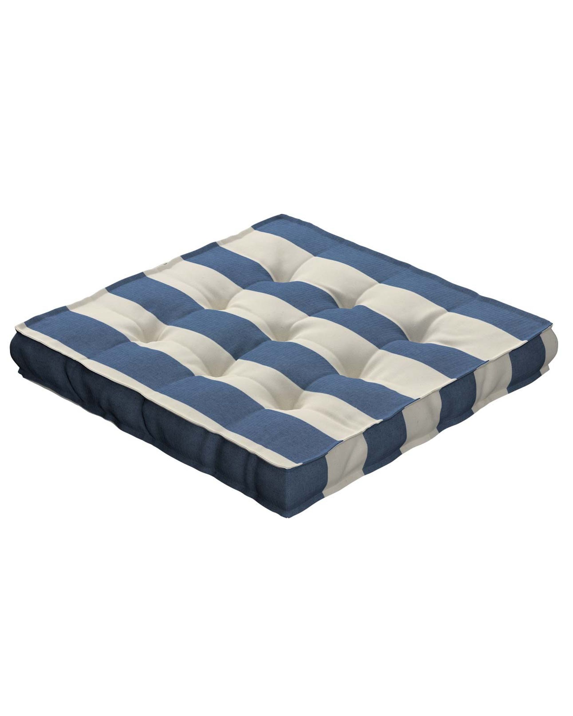 Sitzkissen Jacob mit Handgriff Farbe blau Stoff gemustert