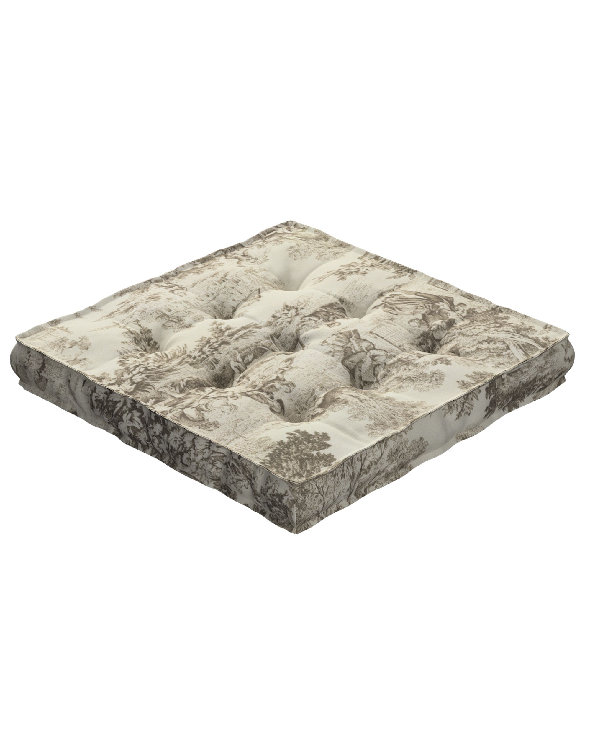 Sitzkissen Jacob mit Handgriff Farbe braun Stoff gemustert