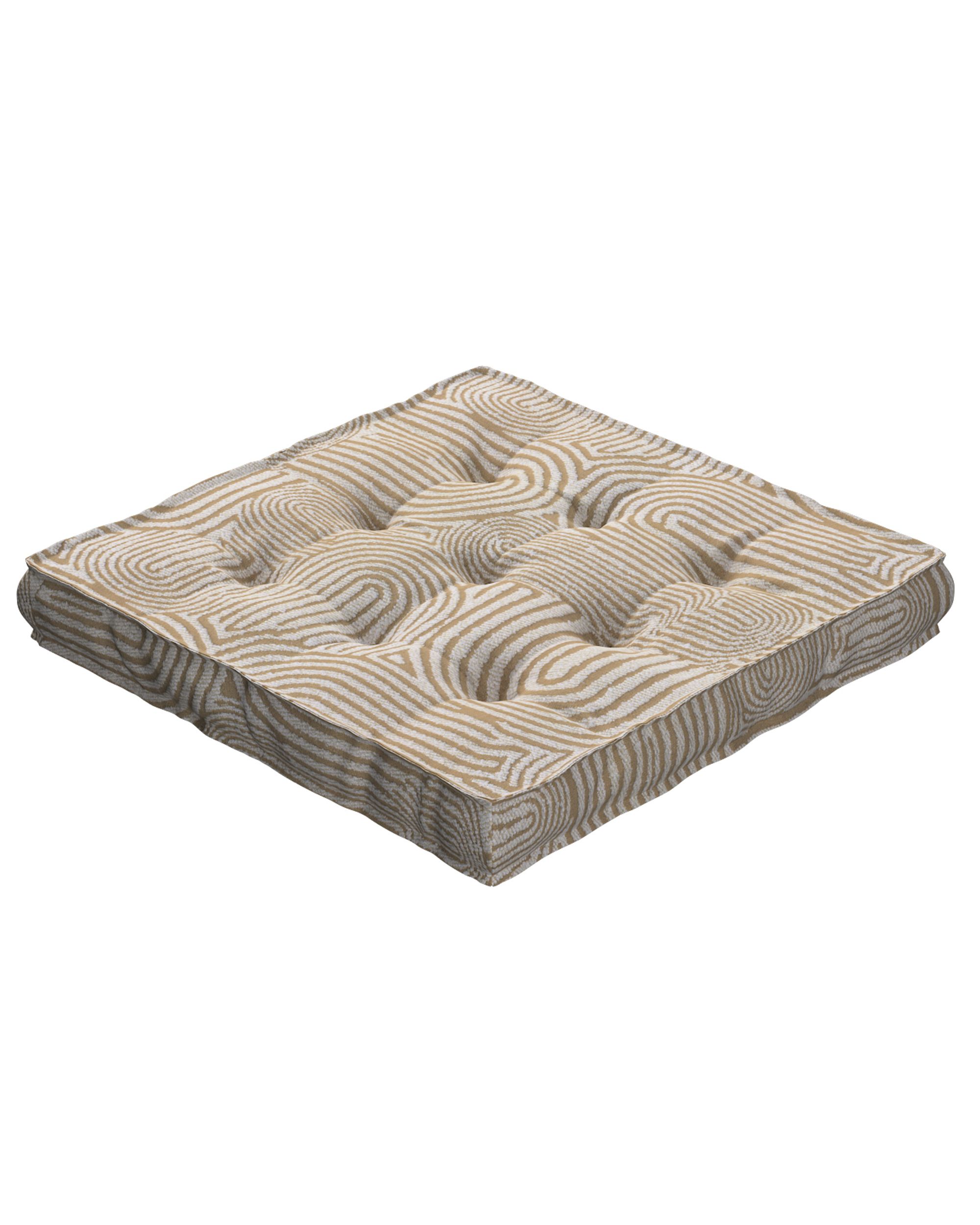Sitzkissen Jacob mit Handgriff Farbe beige Stoff strukturiert, gemustert