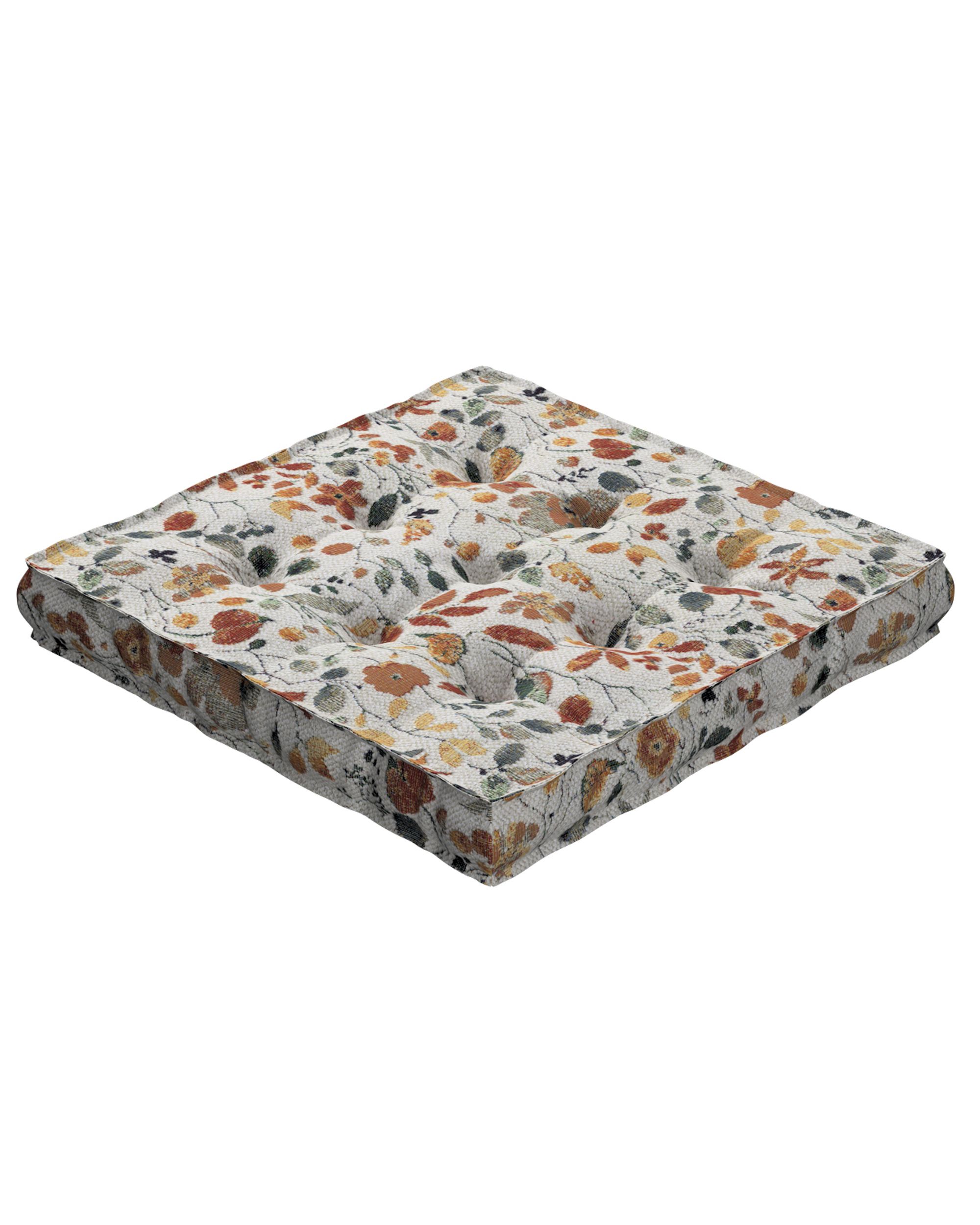 Sitzkissen Jacob mit Handgriff Farbe orange Stoff strukturiert, gemustert