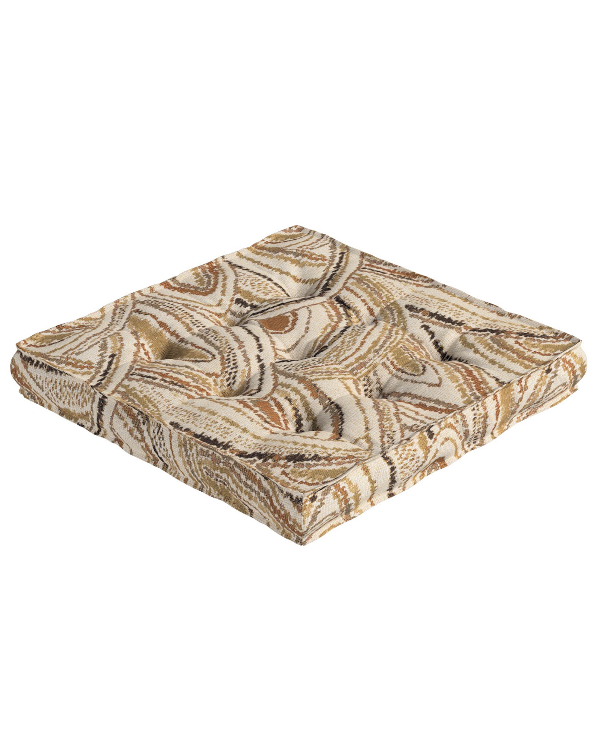 Sitzkissen Jacob mit Handgriff Farbe beige Stoff strukturiert, gemustert