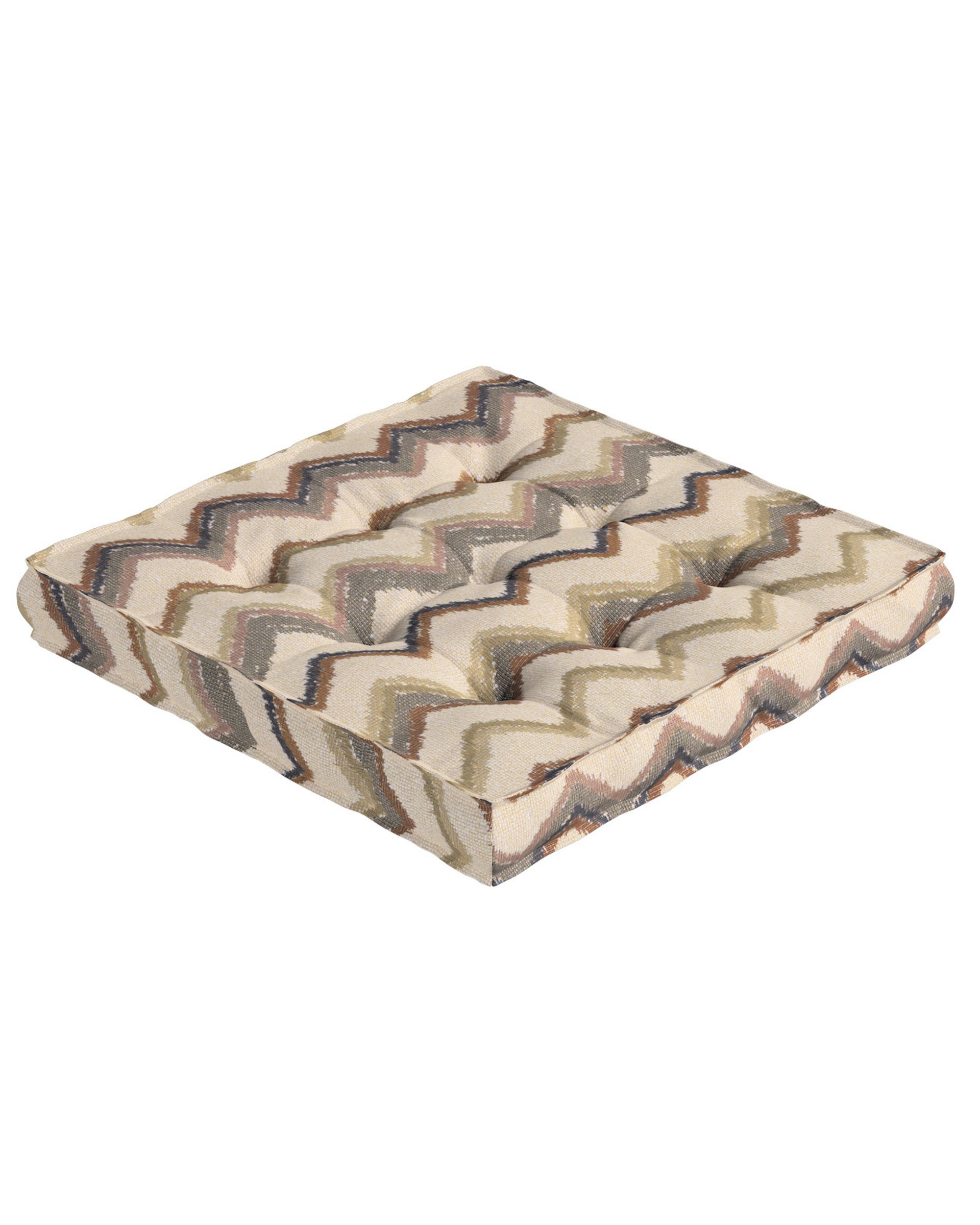 Sitzkissen Jacob mit Handgriff Farbe beige Stoff strukturiert, gemustert