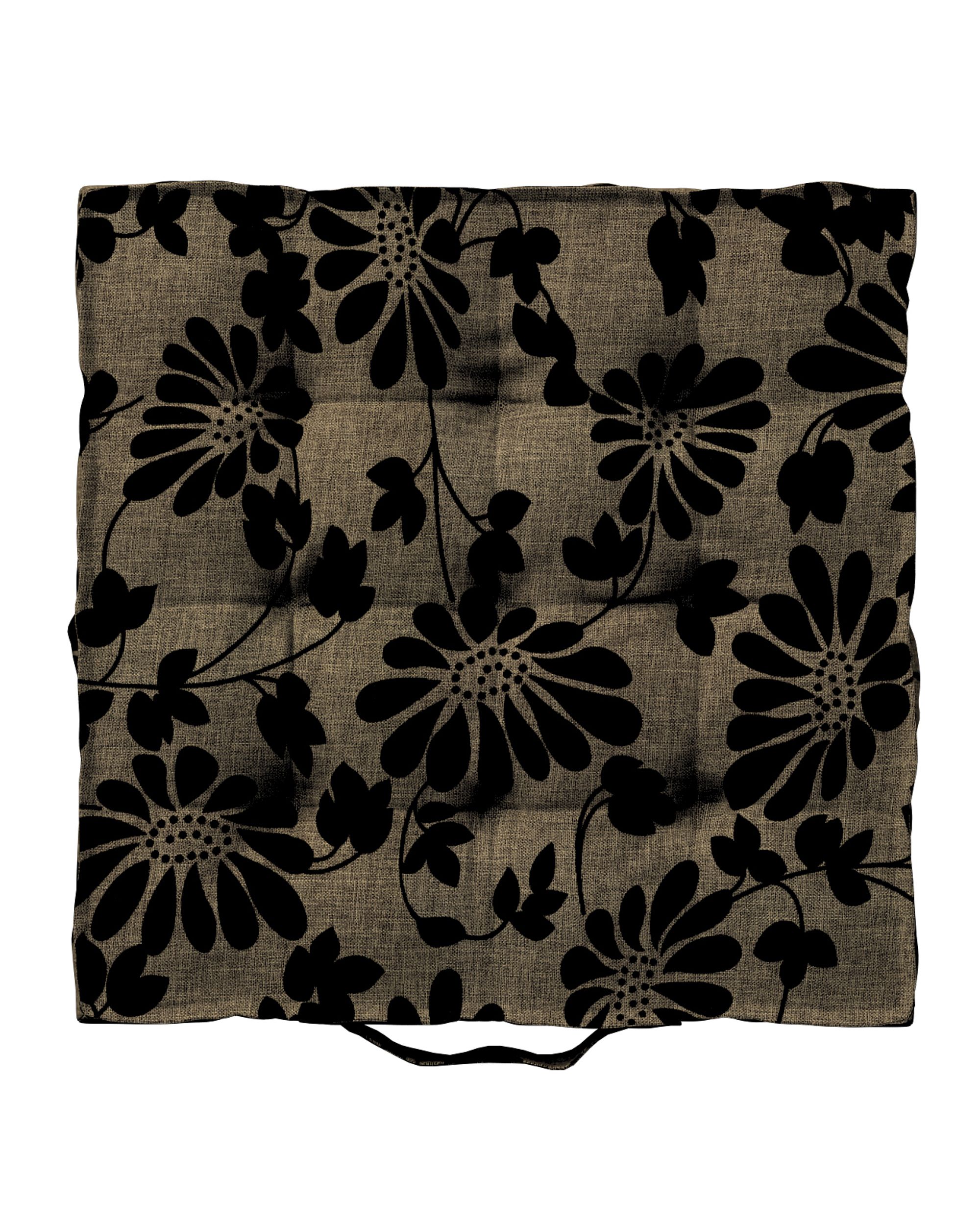 Sitzkissen Jacob mit Handgriff Farbe beige Stoff strukturiert, gemustert