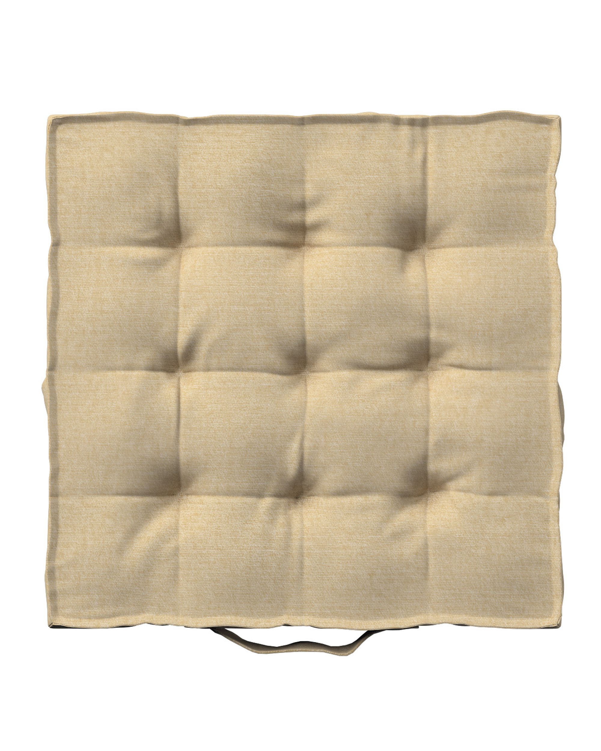 Sitzkissen Jacob mit Handgriff Farbe beige Stoff glänzend, strukturiert