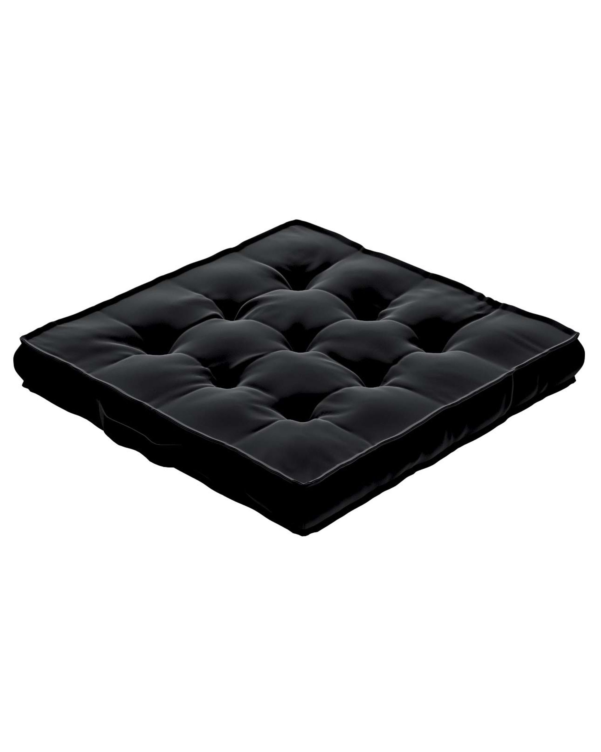 Sitzkissen Jacob mit Handgriff Farbe schwarz Stoff glänzend, samt