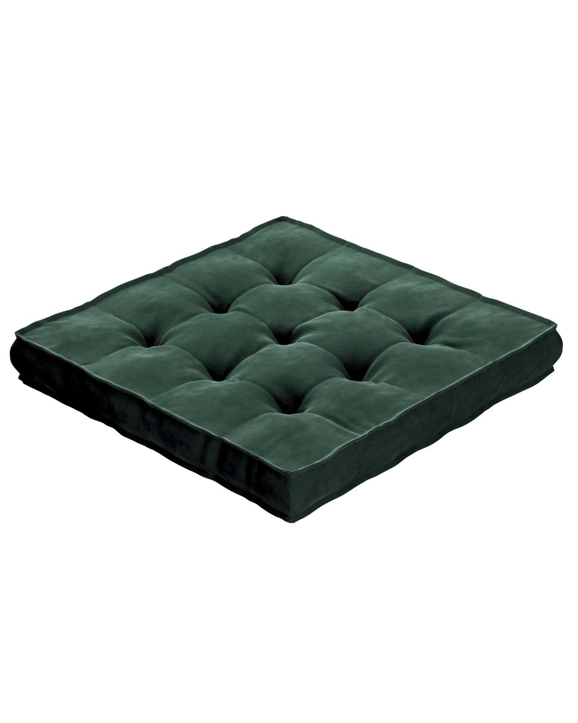 Sitzkissen Jacob mit Handgriff Farbe grün Stoff glänzend, samt