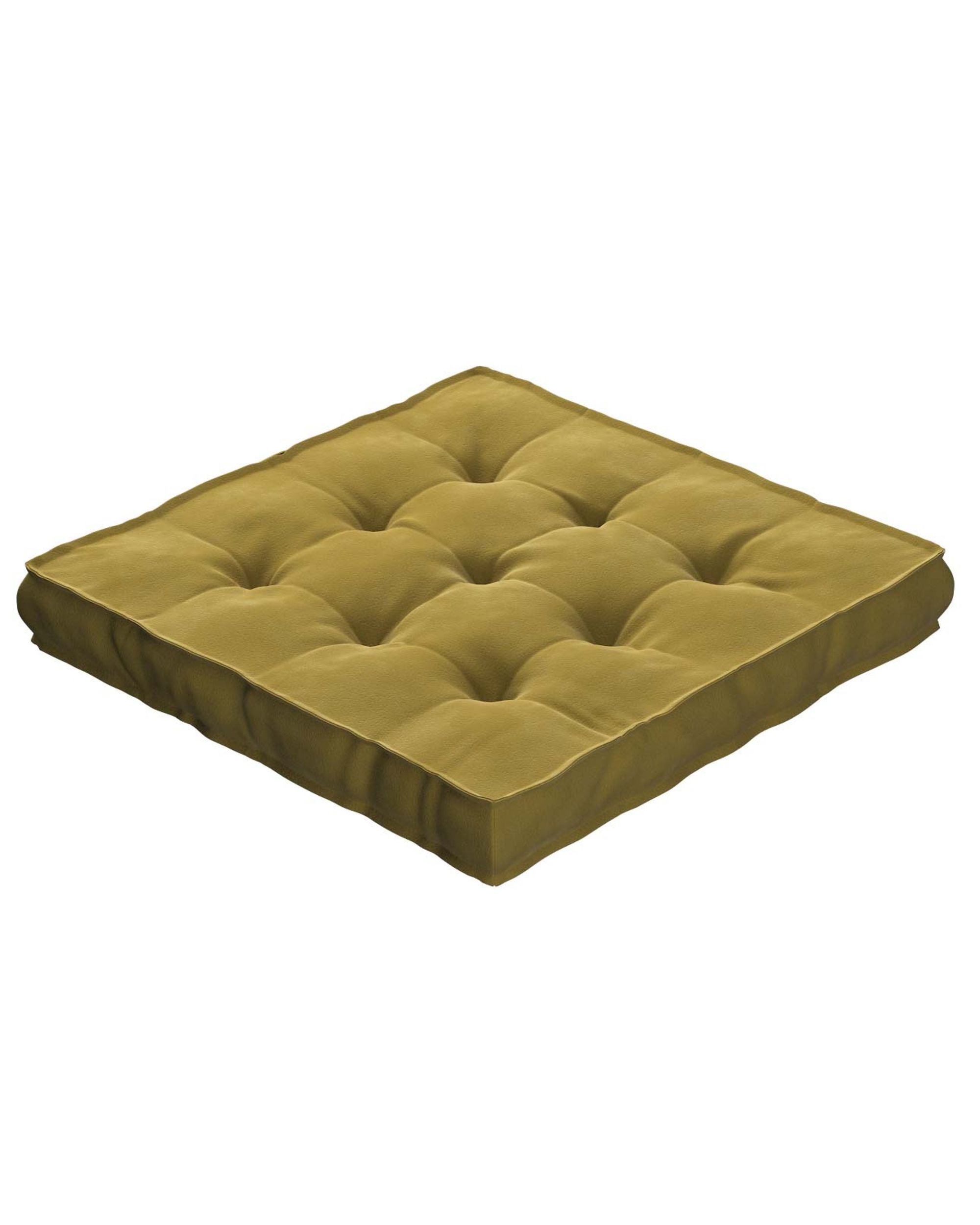 Sitzkissen Jacob mit Handgriff Farbe grün Stoff glänzend, samt