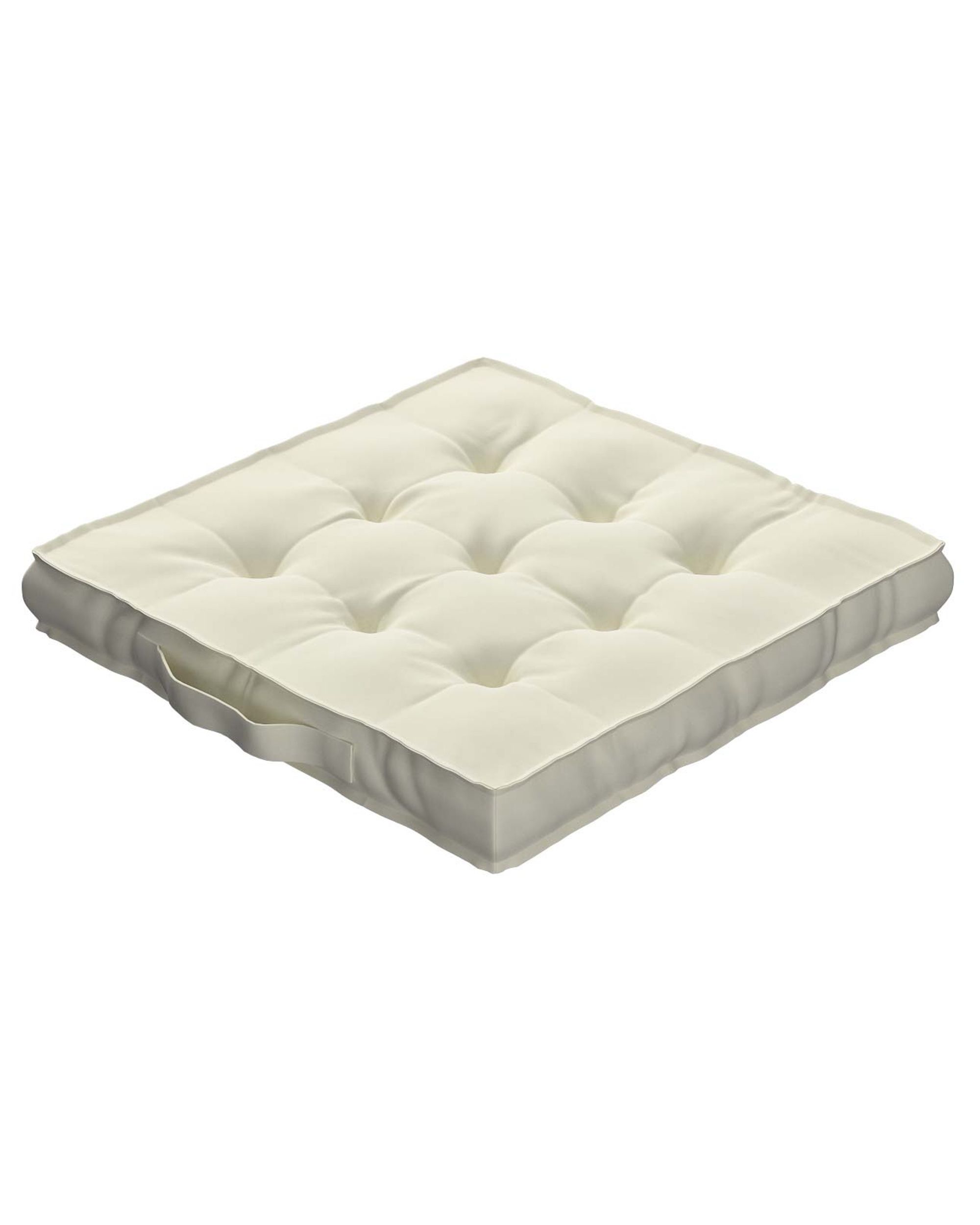Sitzkissen Jacob mit Handgriff Farbe creme Stoff glänzend, samt