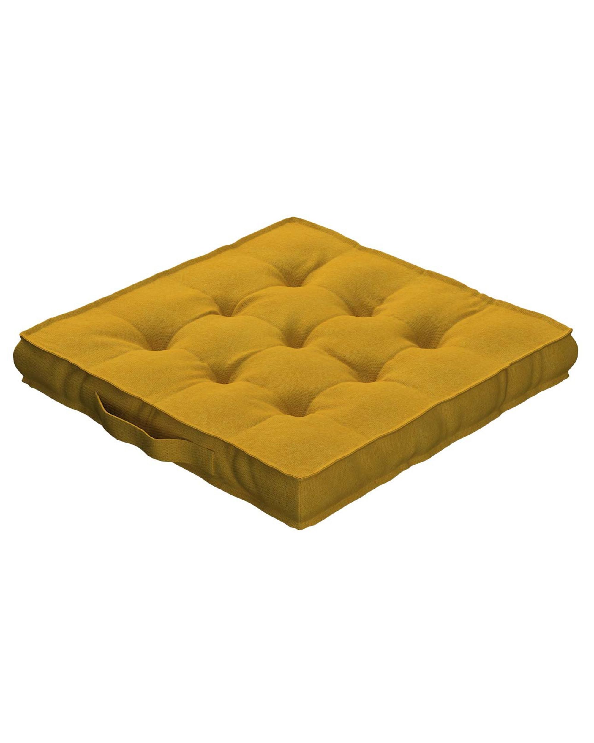 Sitzkissen Jacob mit Handgriff Farbe gelb Stoff strukturiert