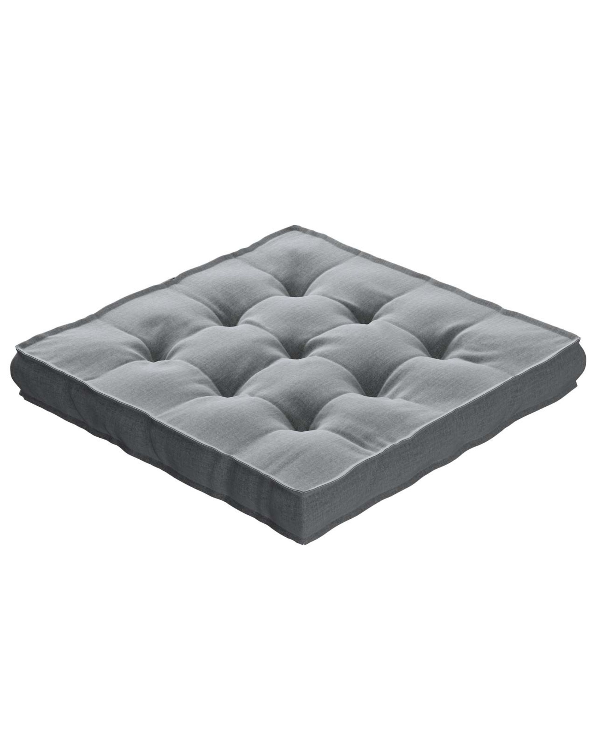 Sitzkissen Jacob mit Handgriff Farbe grau Stoff samt