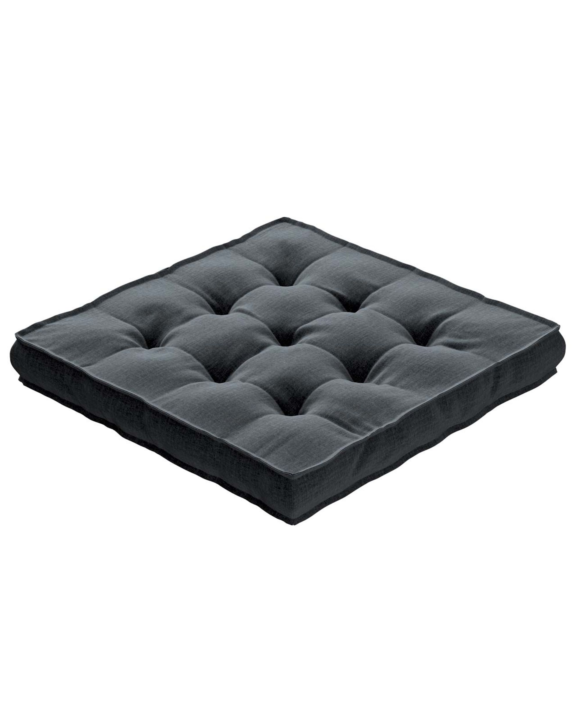 Sitzkissen Jacob mit Handgriff Farbe grau Stoff samt