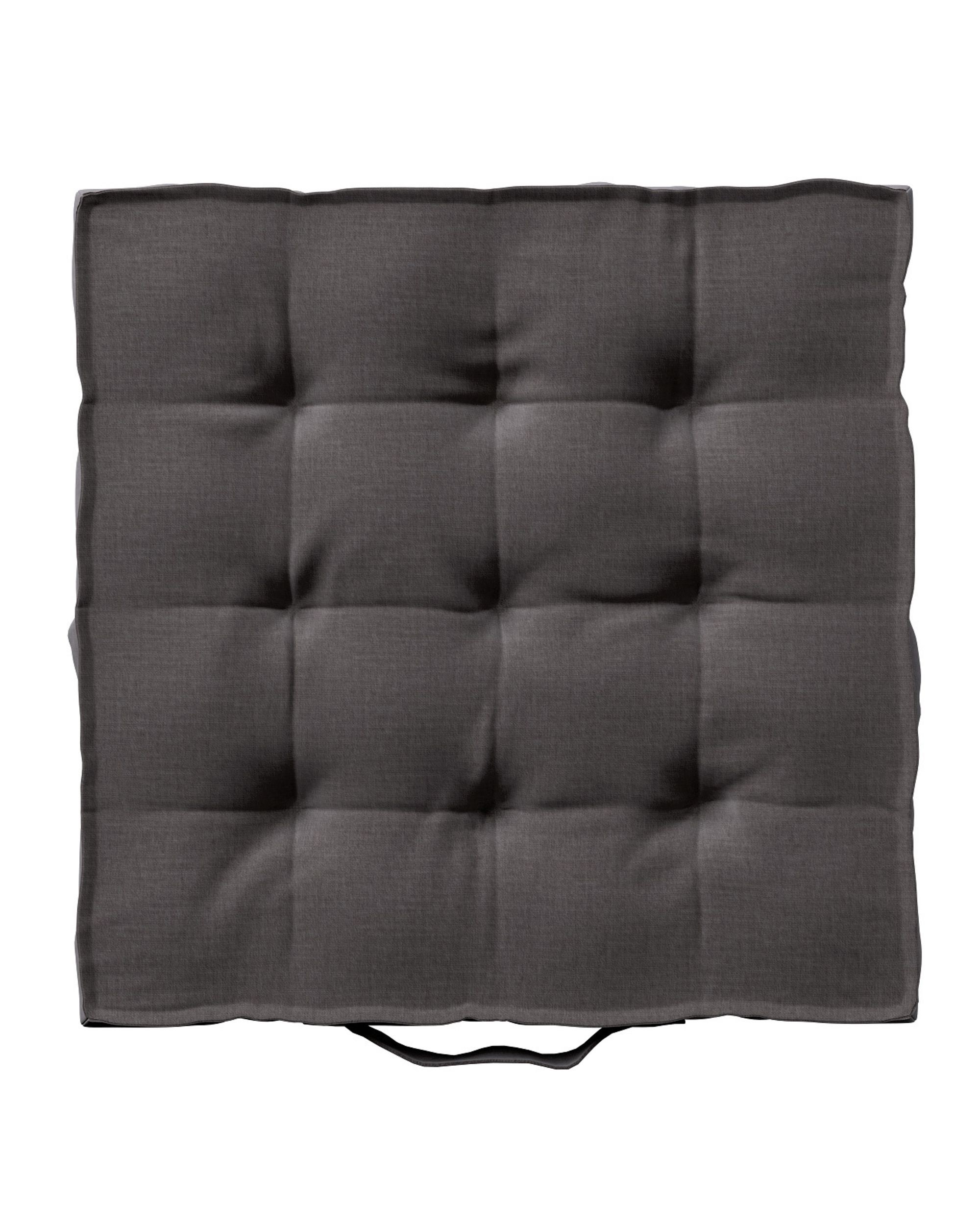 Sitzkissen Jacob mit Handgriff Farbe braun Stoff samt