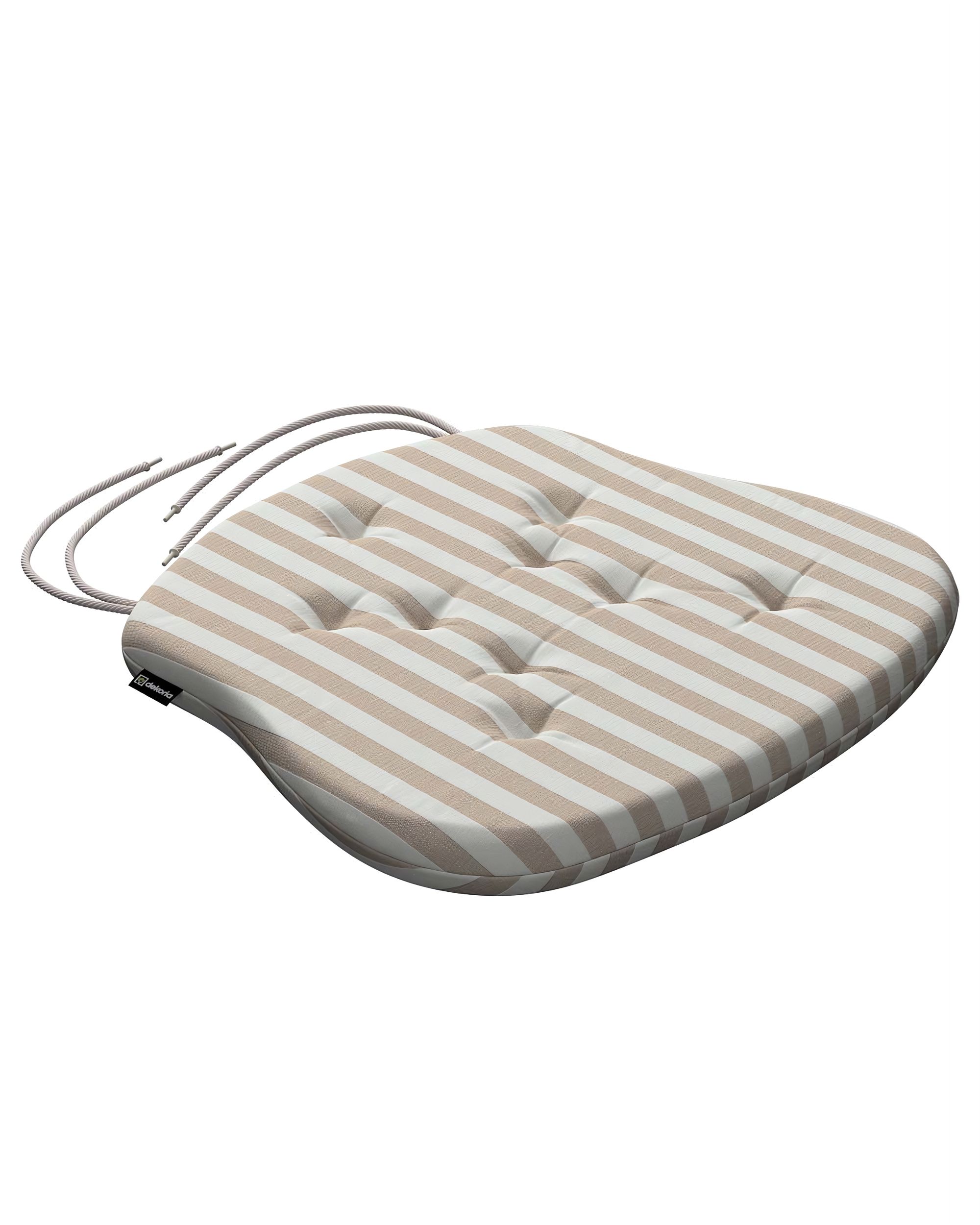 Stuhlkissen Peter mit Bindeschnur Farbe beige Stoff gemustert