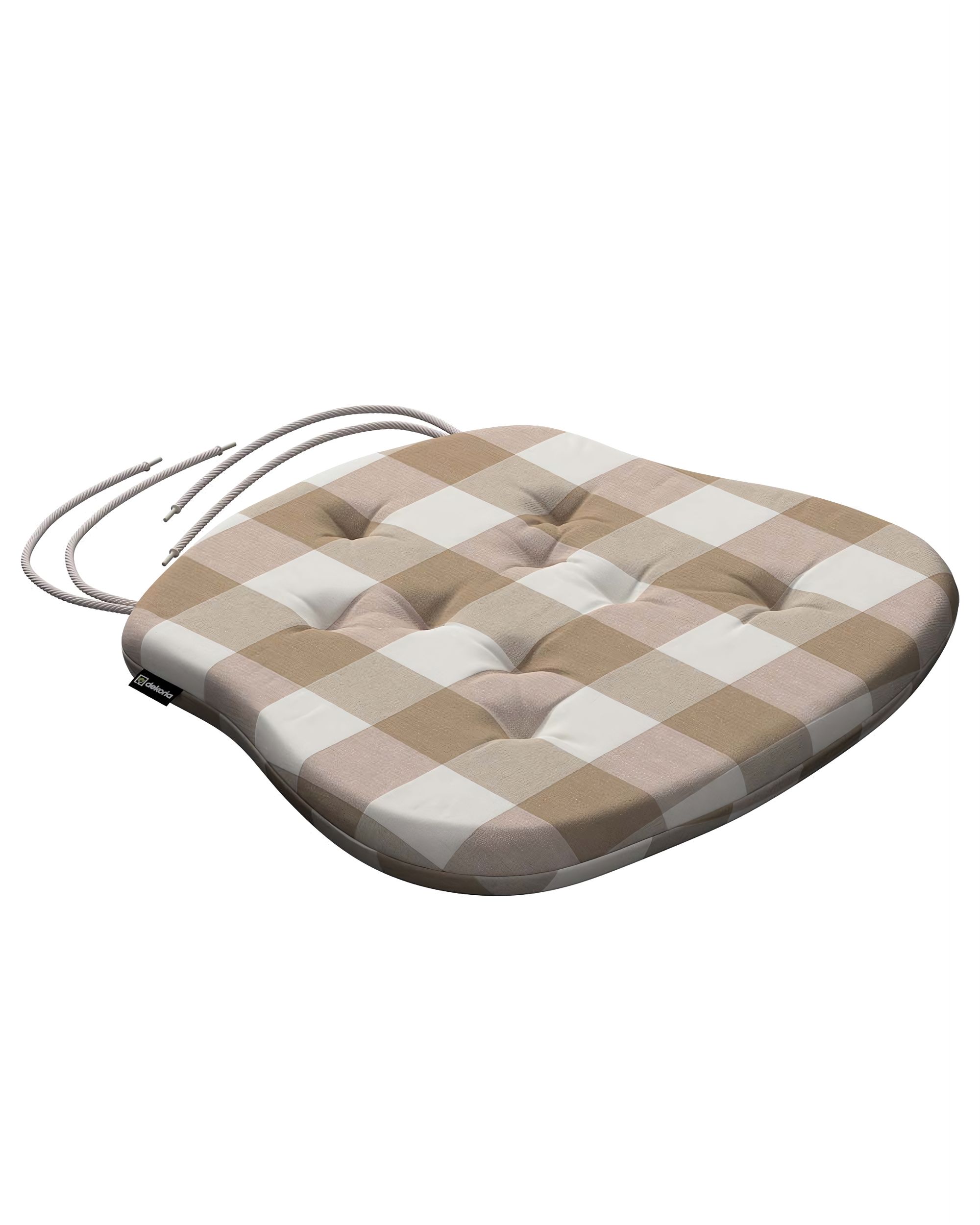 Stuhlkissen Peter mit Bindeschnur Farbe beige Stoff gemustert