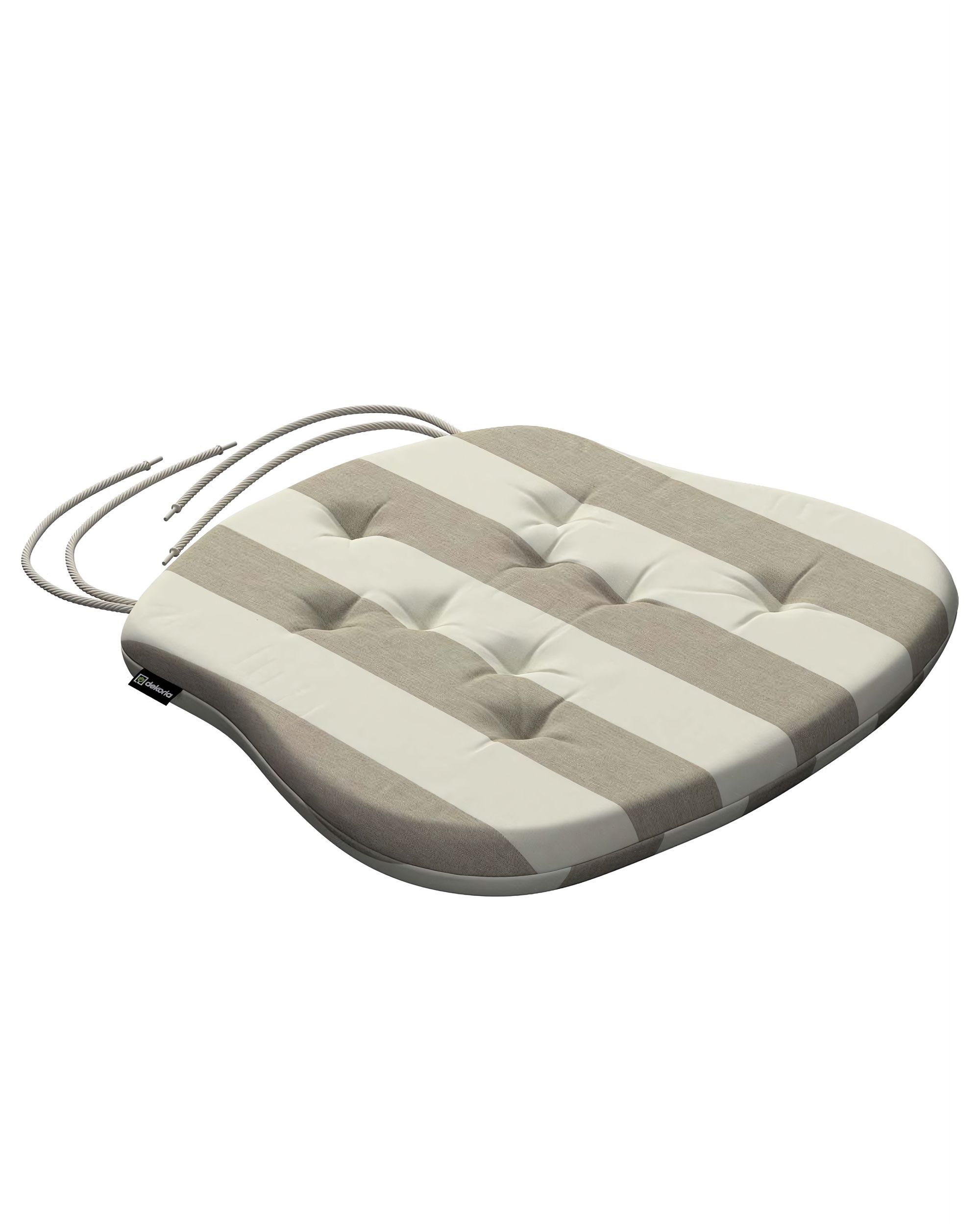 Stuhlkissen Peter mit Bindeschnur Farbe beige Stoff gemustert