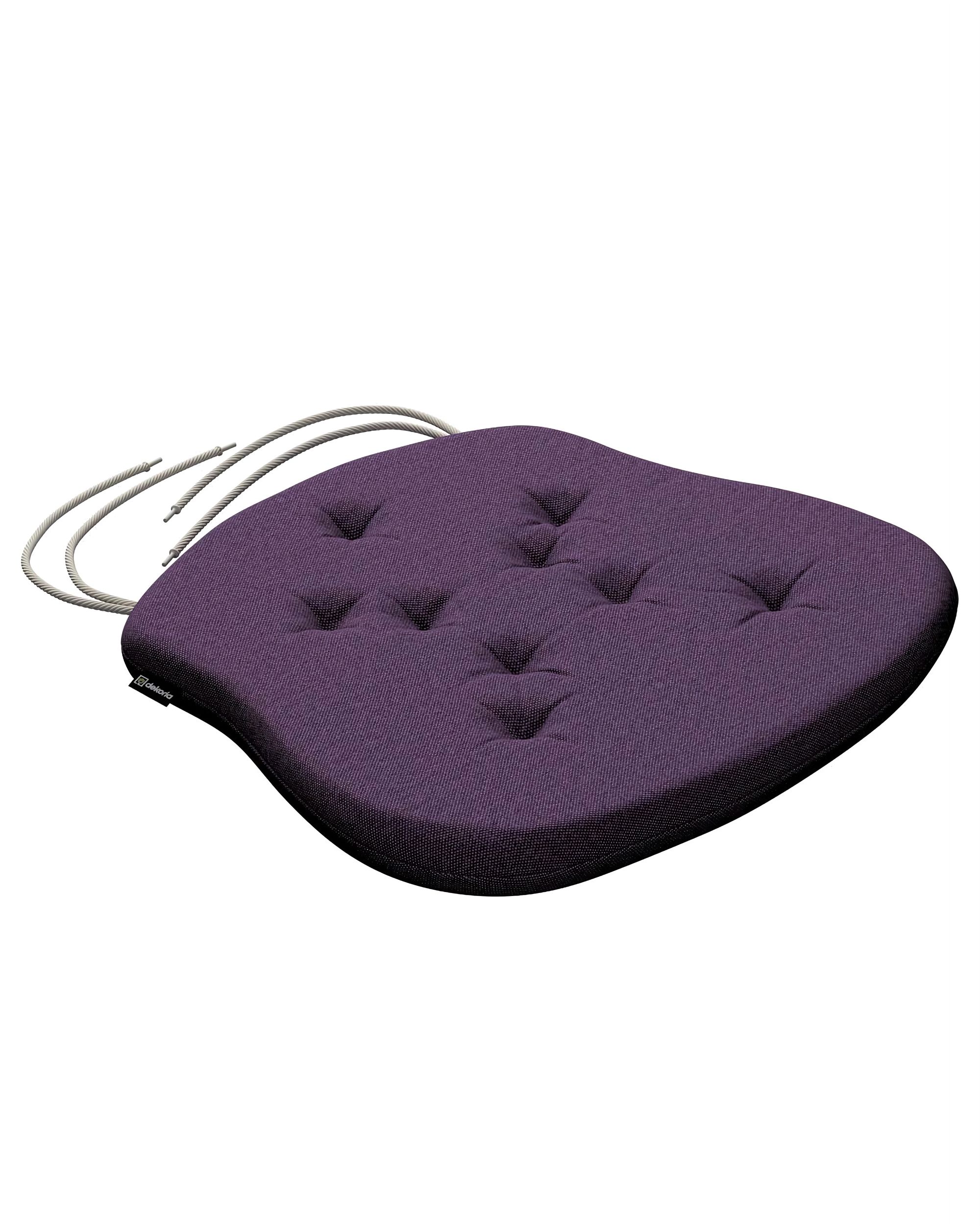 Stuhlkissen Peter mit Bindeschnur Farbe violett Stoff strukturiert