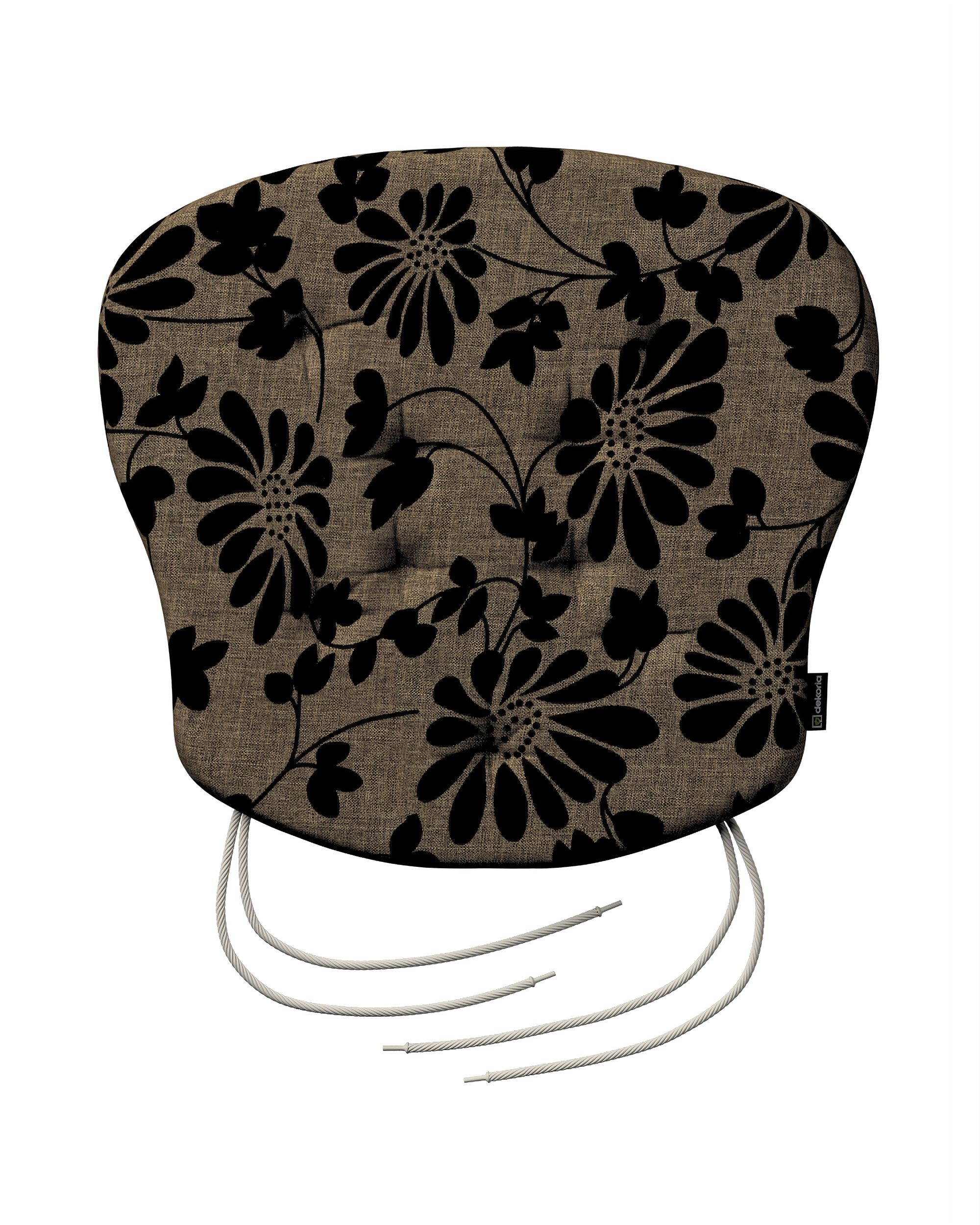 Stuhlkissen Peter mit Bindeschnur Farbe beige Stoff strukturiert, gemustert