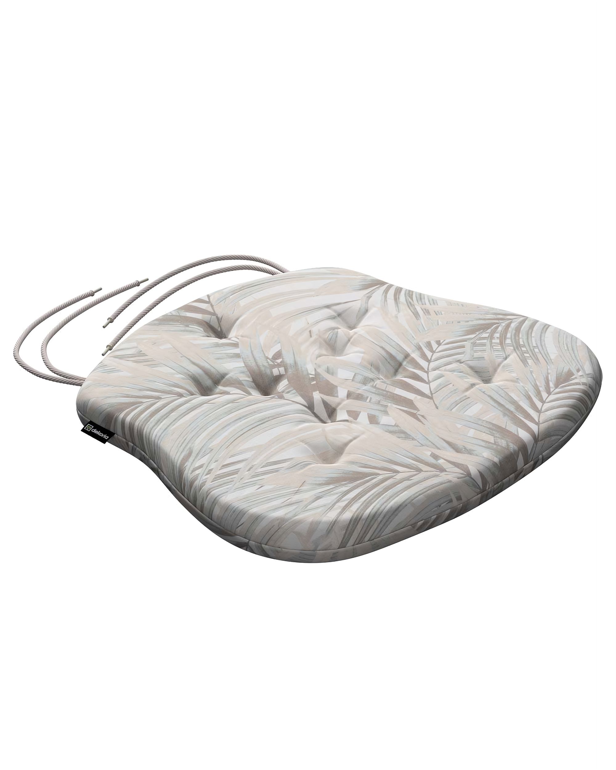 Stuhlkissen Peter mit Bindeschnur Farbe beige Stoff gemustert
