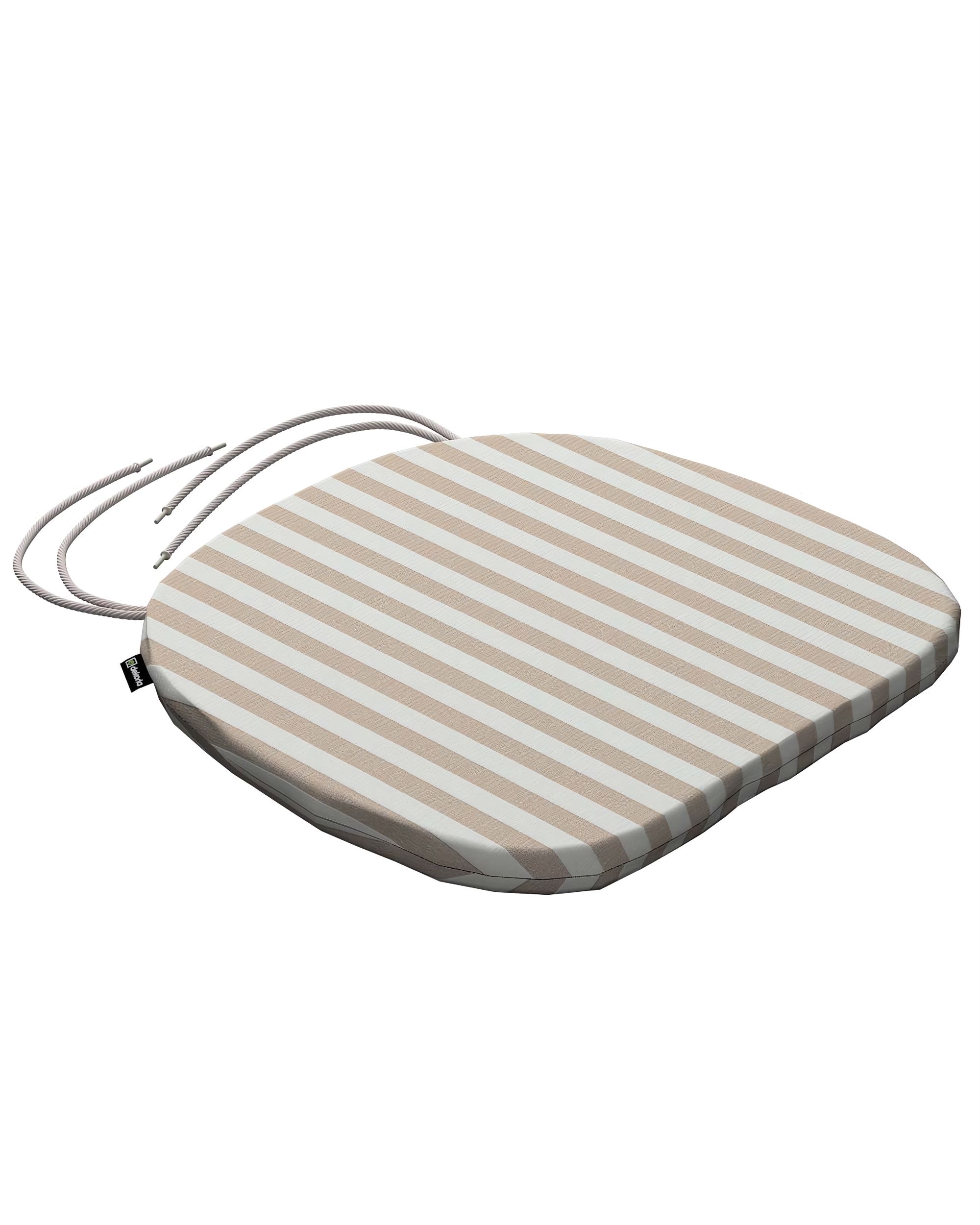 Stuhlkissen Marcus mit Bindeschnur Farbe beige Stoff gemustert