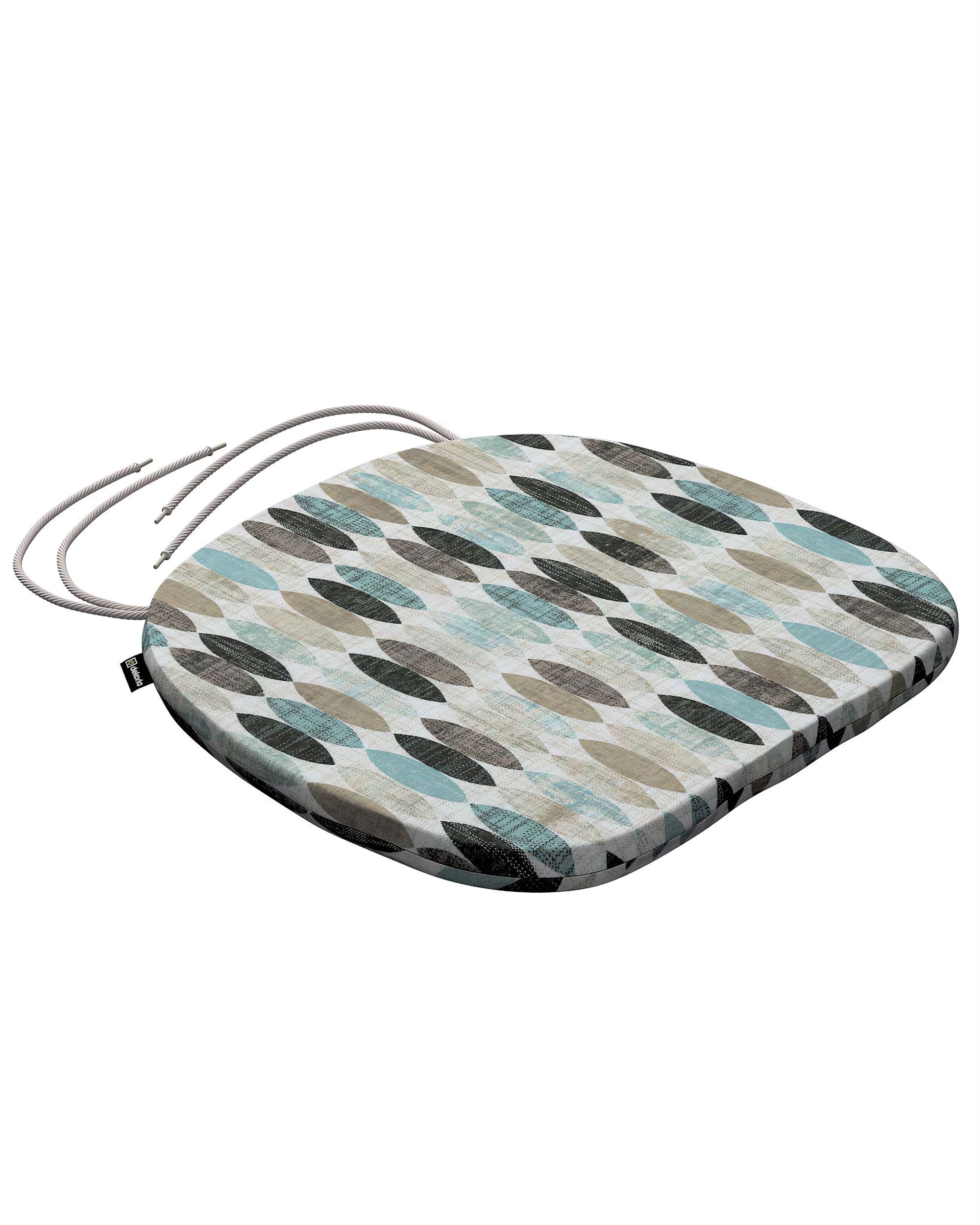 Stuhlkissen Marcus mit Bindeschnur Farbe beige Stoff gemustert