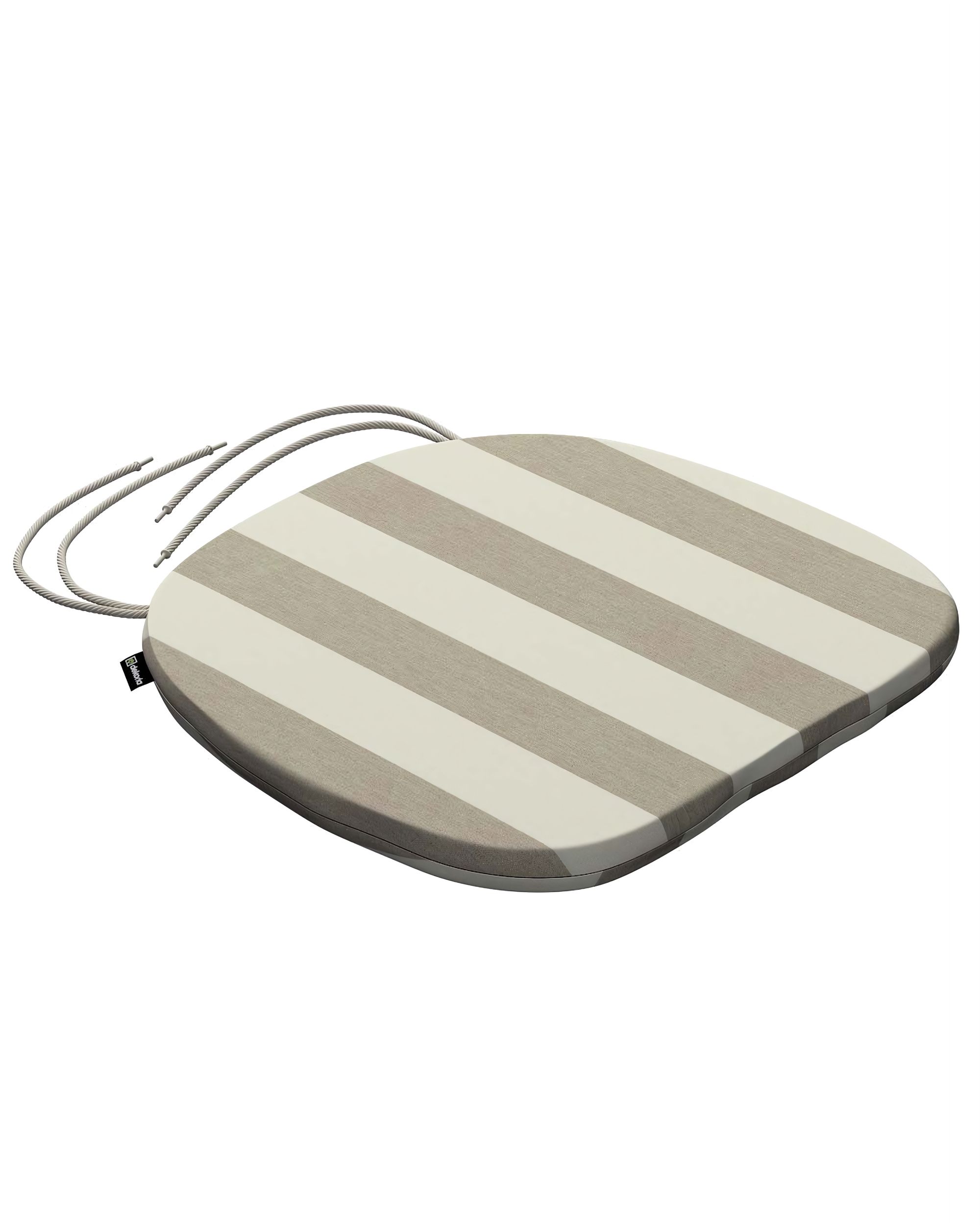 Stuhlkissen Marcus mit Bindeschnur Farbe beige Stoff gemustert