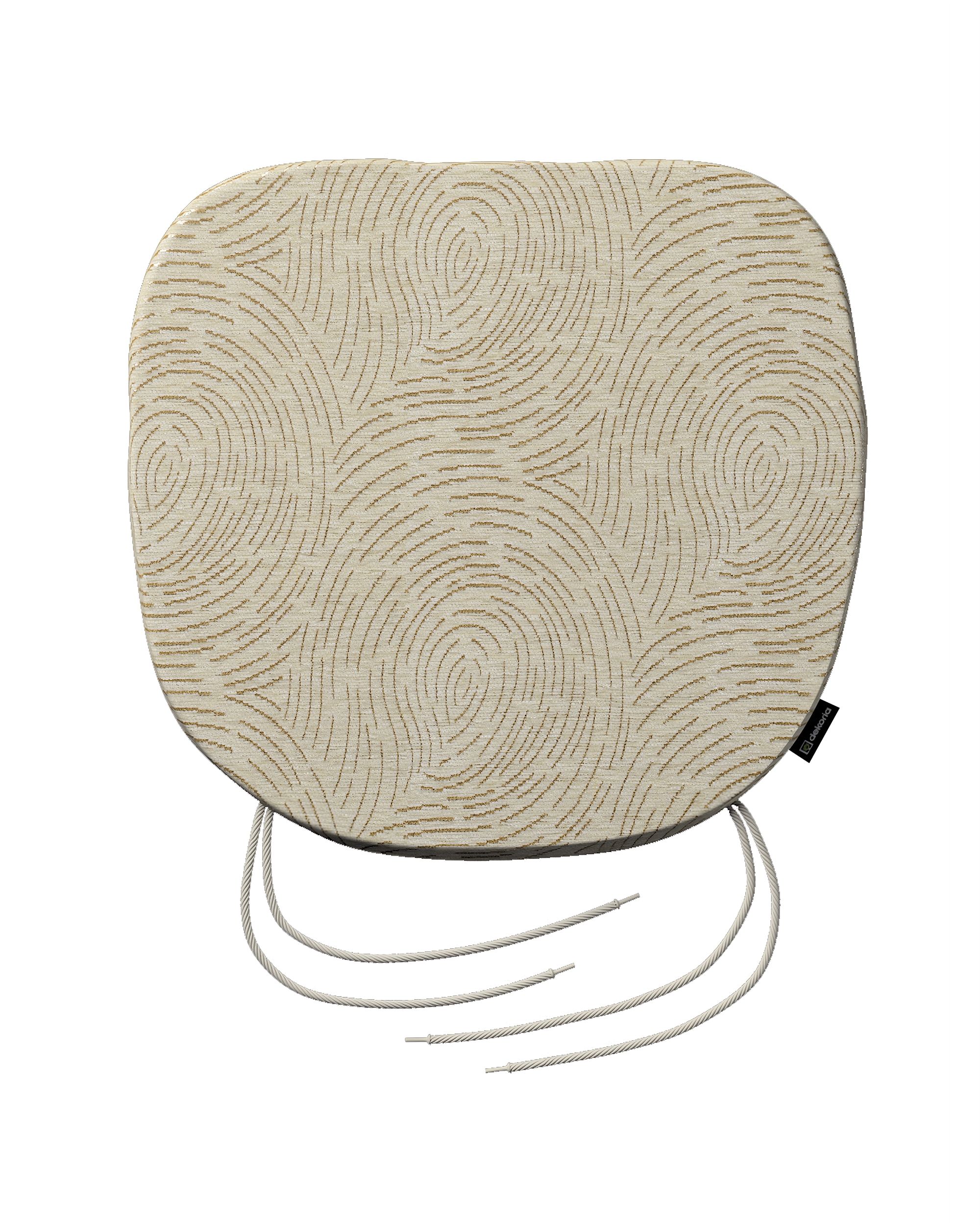 Stuhlkissen Marcus mit Bindeschnur Farbe beige Stoff glänzend, strukturiert, gemustert