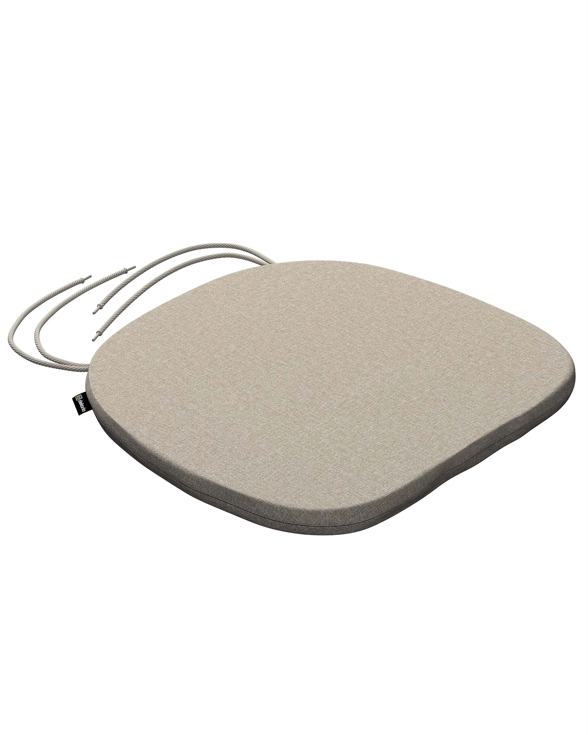 Stuhlkissen Marcus mit Bindeschnur Farbe beige Stoff strukturiert