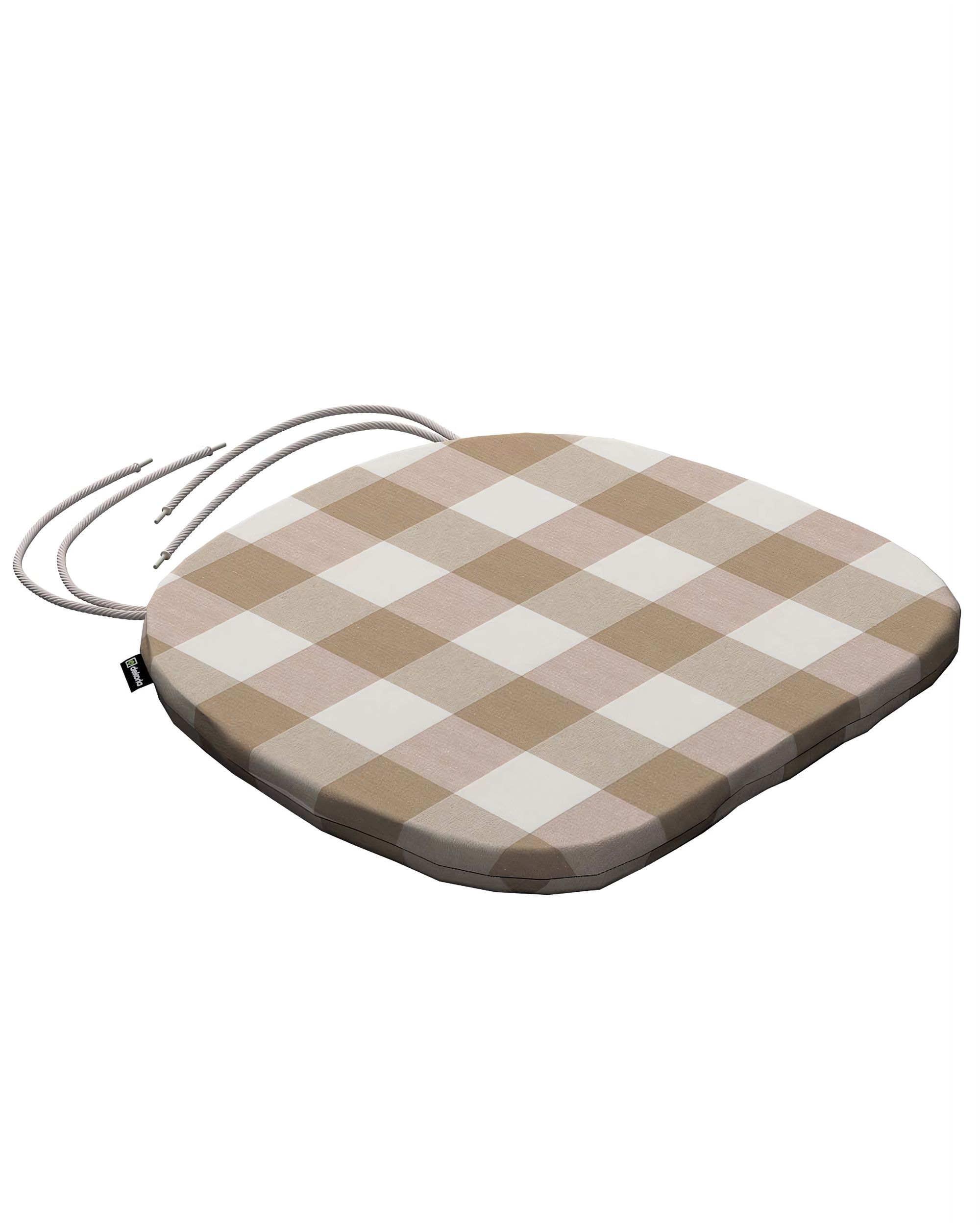 Stuhlkissen Marcus mit Bindeschnur Farbe beige Stoff gemustert