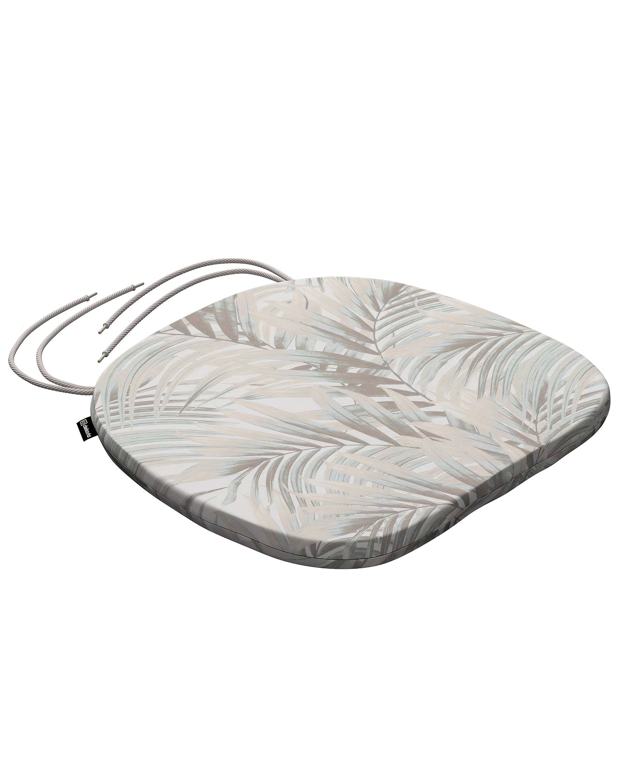 Stuhlkissen Marcus mit Bindeschnur Farbe beige Stoff gemustert