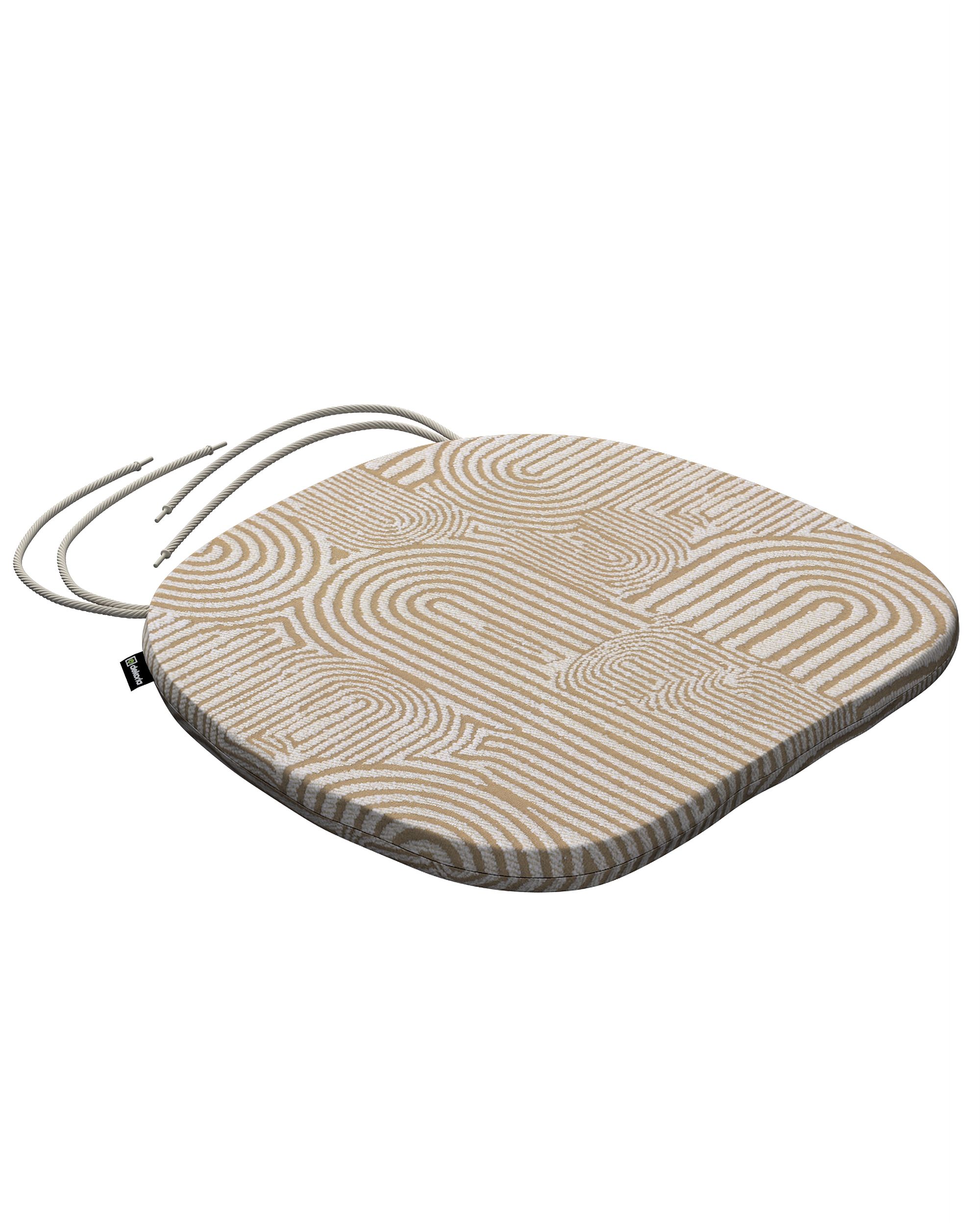 Stuhlkissen Marcus mit Bindeschnur Farbe beige Stoff strukturiert, gemustert